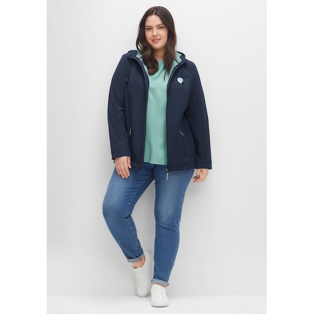 Sheego Softshelljacke »Große Größen«, mit Kapuze, mit Fleece-Innenseite,  winddichte Qualität online bestellen | BAUR