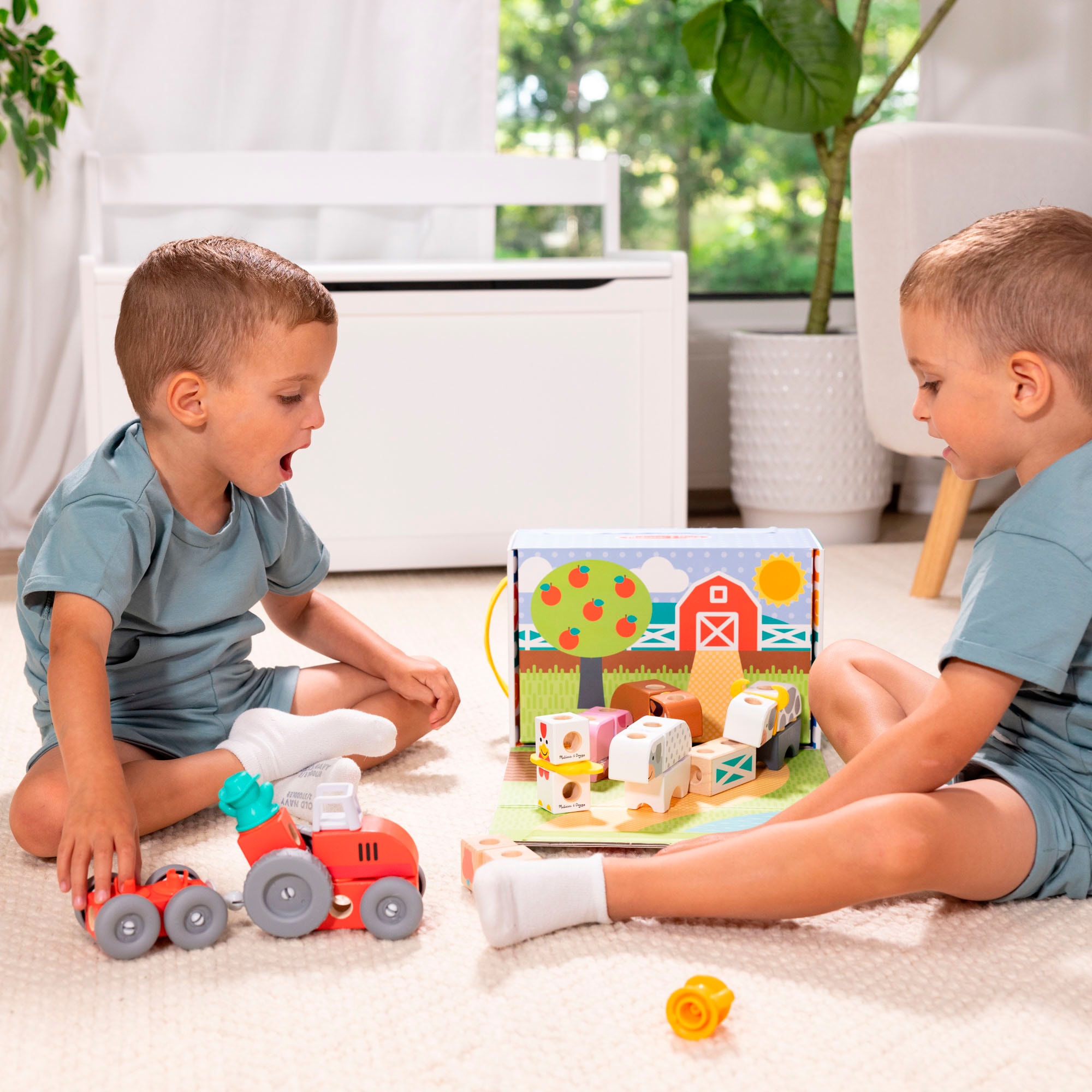 Spin Master Spielbausteine »Melissa & Doug Blockables Bauernhof«, (56 St.)
