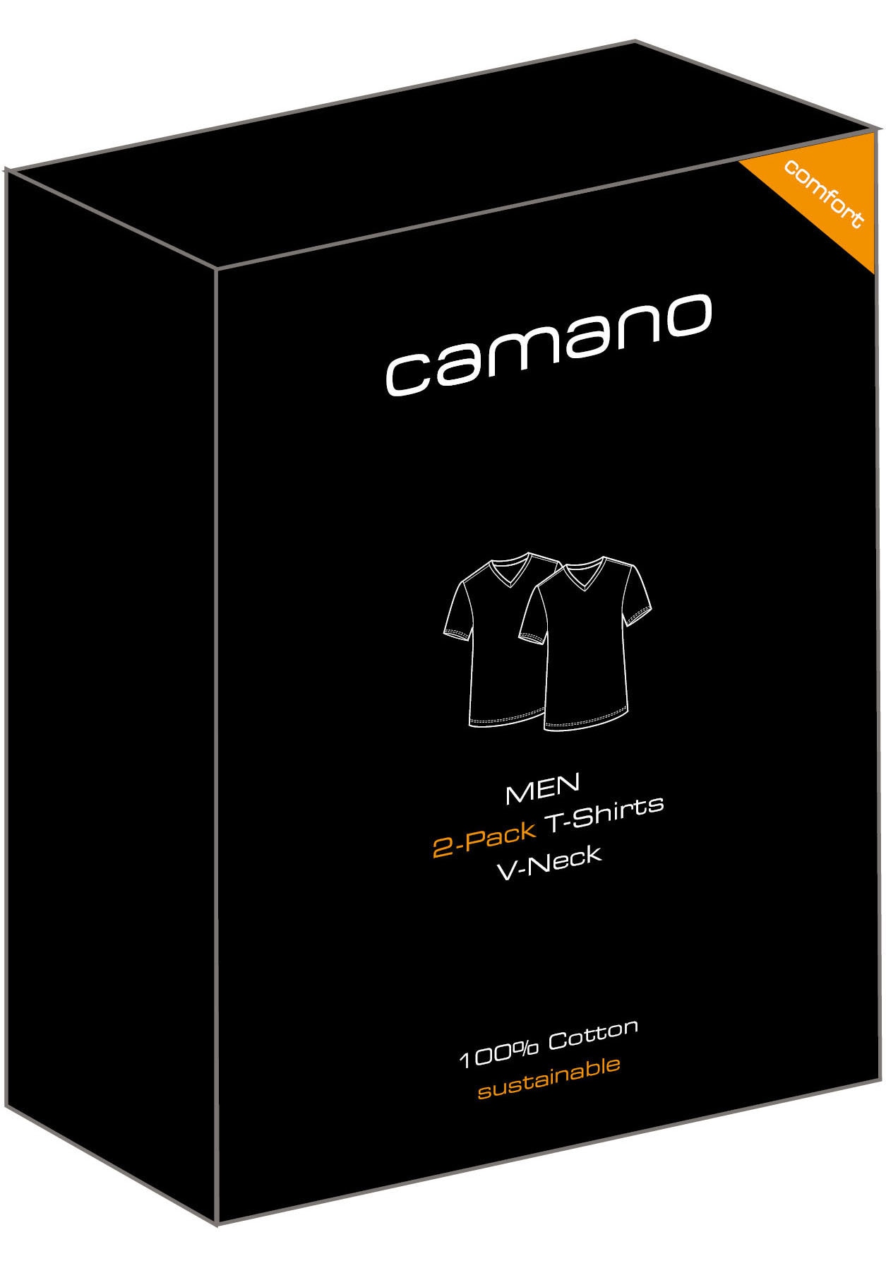 Camano T-Shirt »comfort«, (2er Pack), mit Rundhalsausschnitt