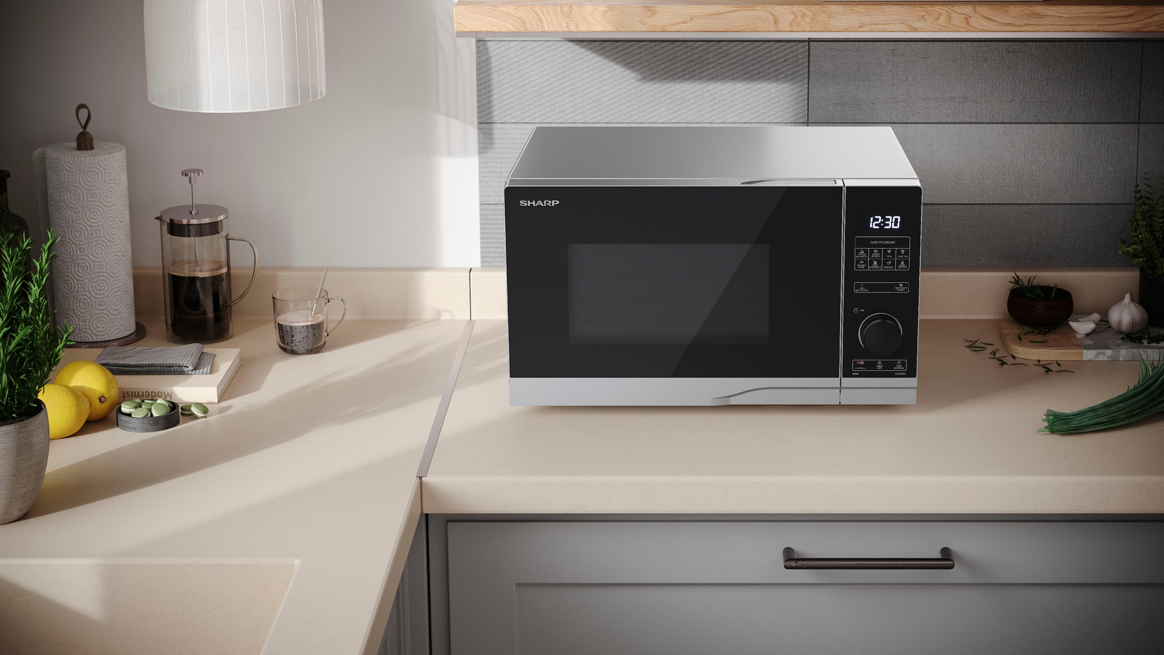 Sharp Mikrowelle »YC-PS254AE-S«, Mikrowelle, 900 W