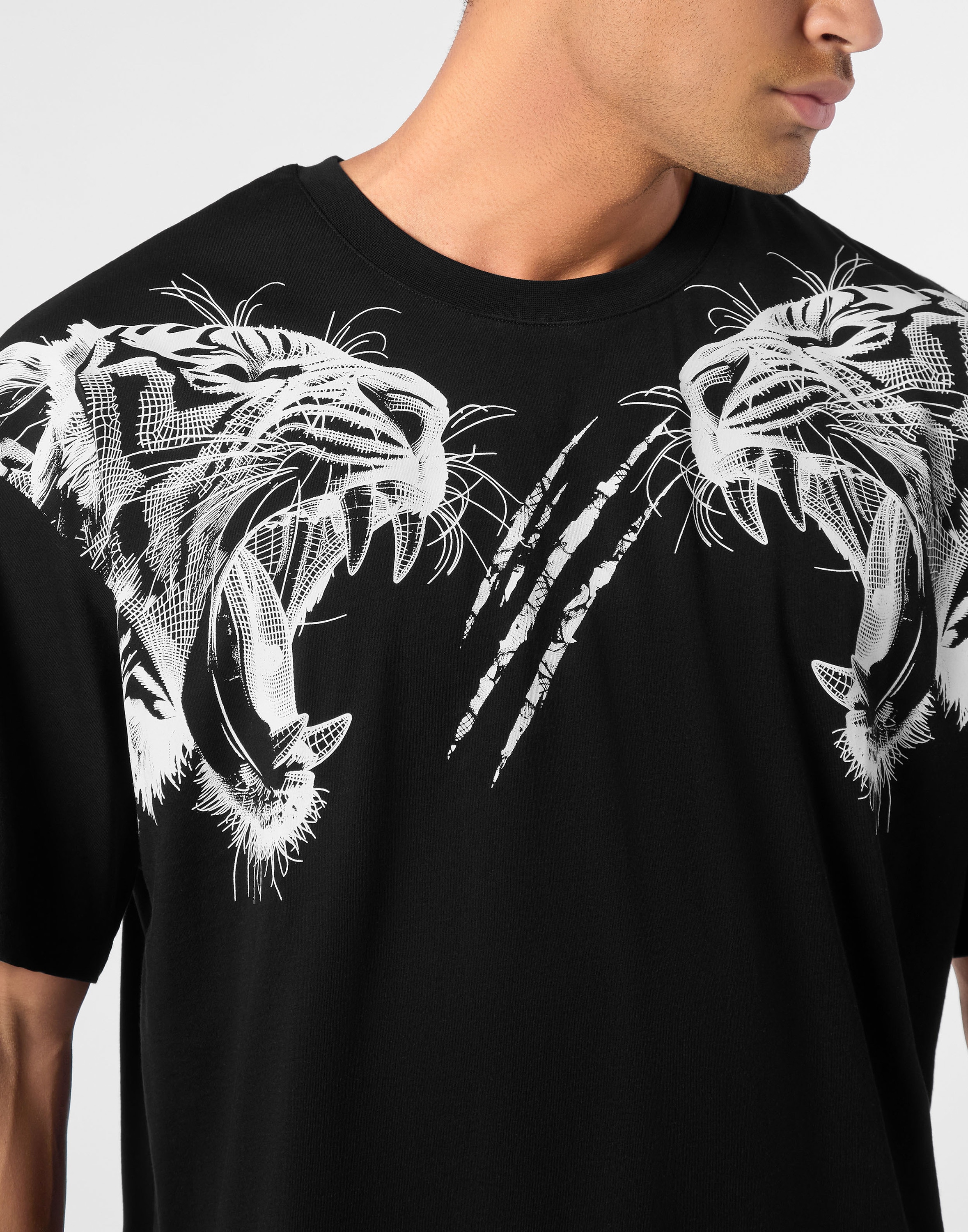 PLEIN SPORT T-Shirt »Cotton Round Neck T-Shirt Tiger Line«
