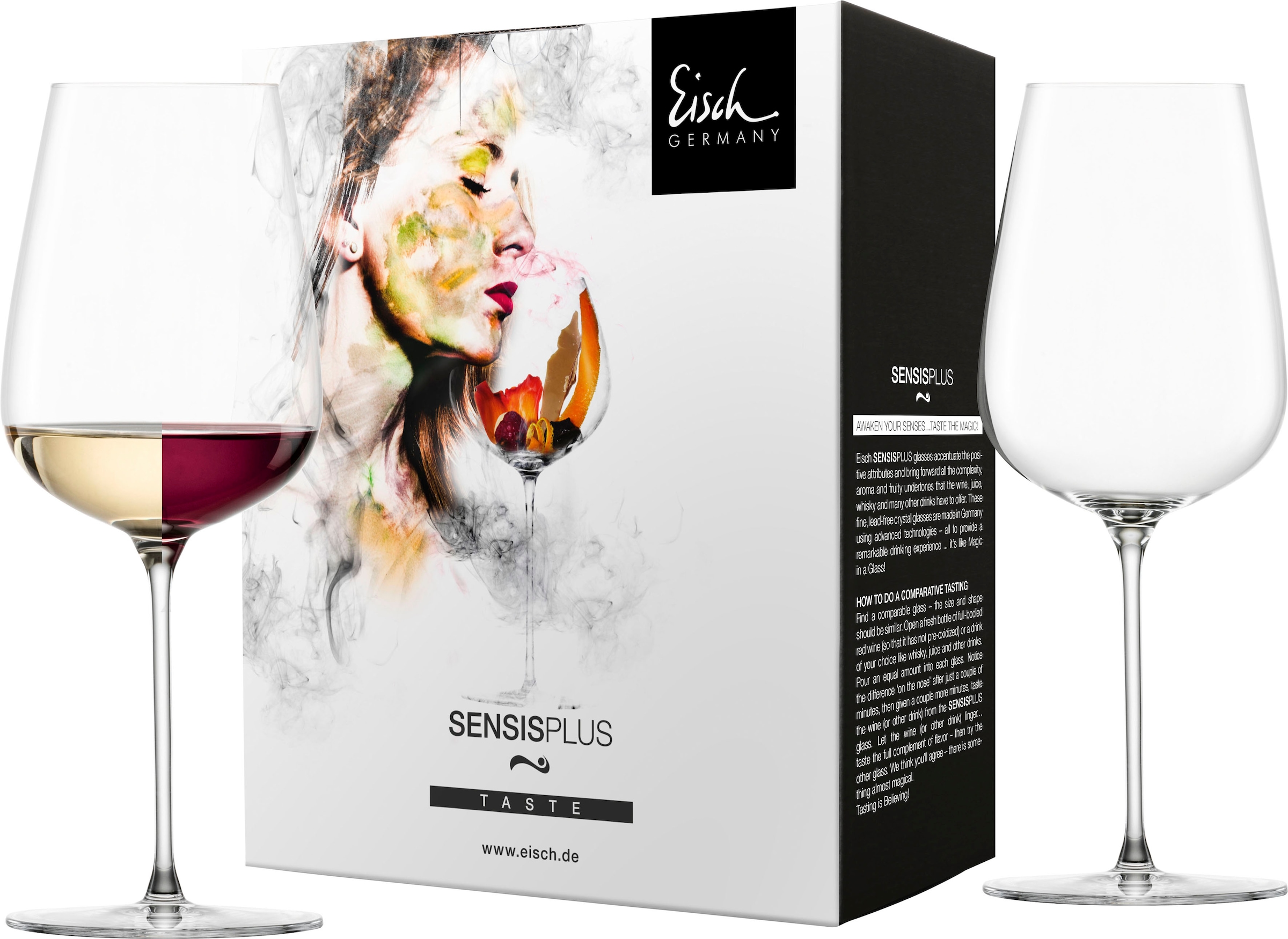 Eisch Weißweinglas "ESSENCA SENSISPLUS", (Set, 2 tlg., 2 Gläser im Geschenkkarton), Allroundglas, 2-teilig, 580 ml, Made