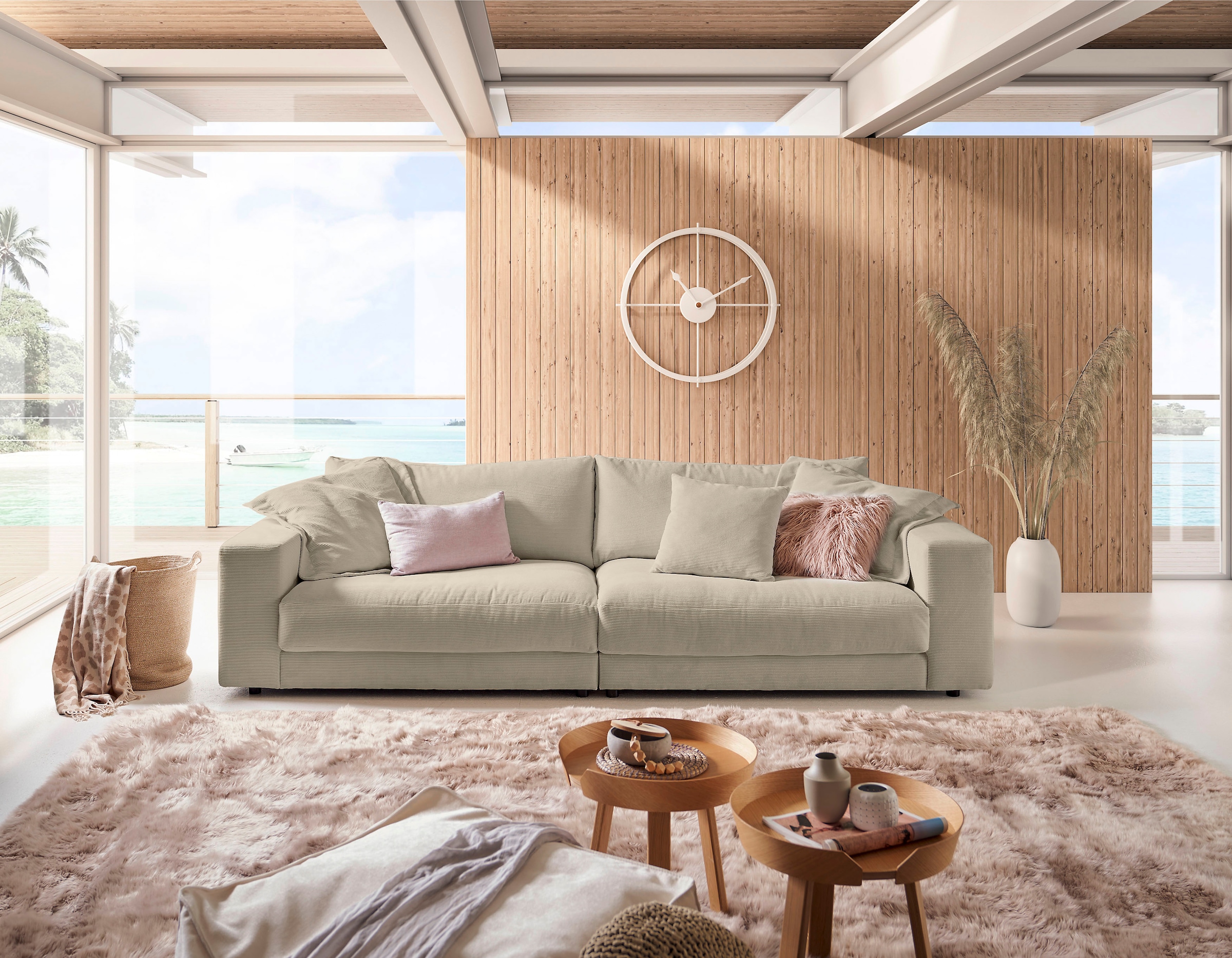 Big-Sofa bestellen 3C BAUR Breitcord Candy Loungemöbel, und Fein- »Enisa«, stylisches und in | Zeitloses
