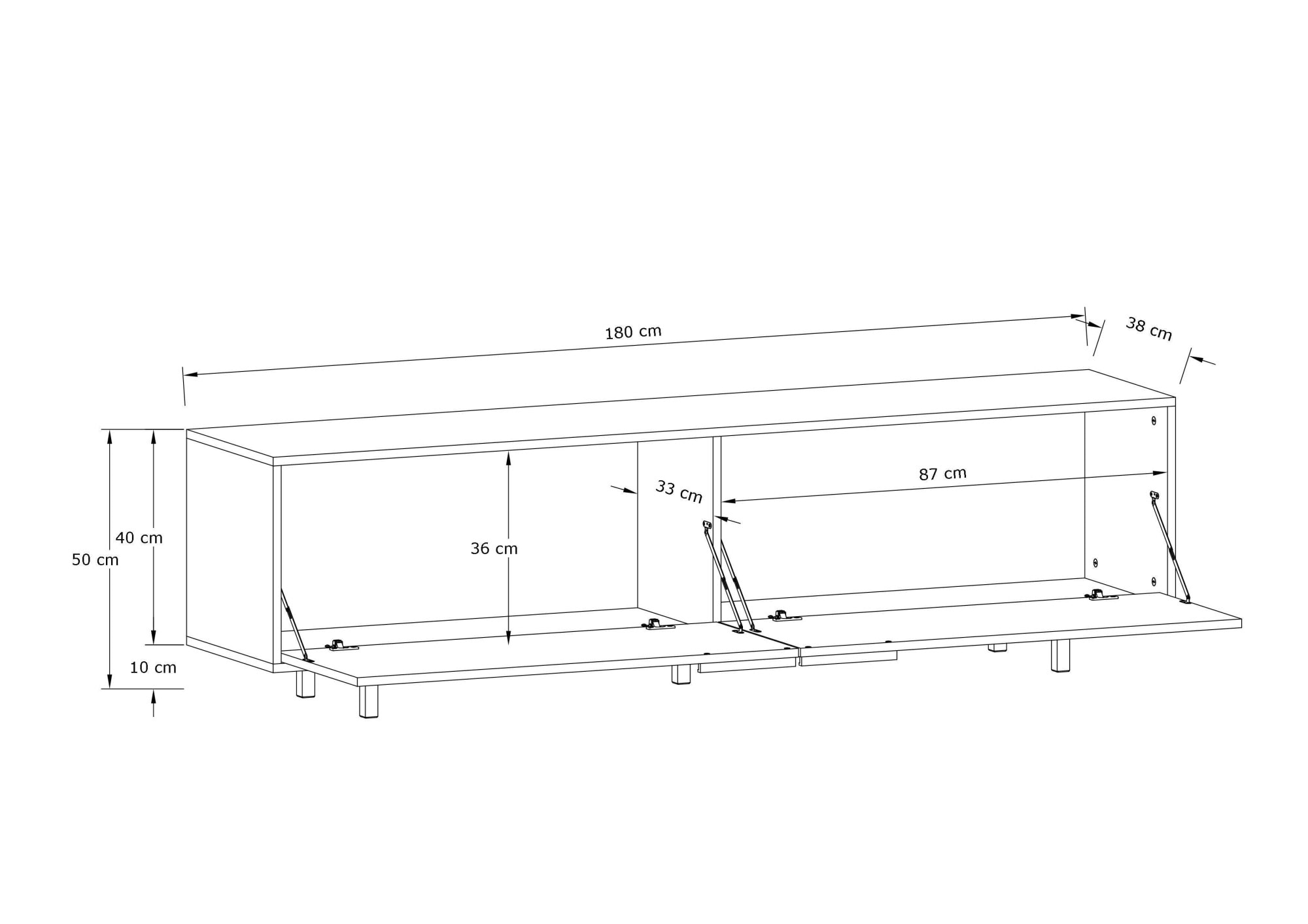 INOSIGN Lowboard »Dinant«, TV-Kommode mit 2 Klappen, Kabeldurchführung, Breite 150 cm, Höhe 50 cm