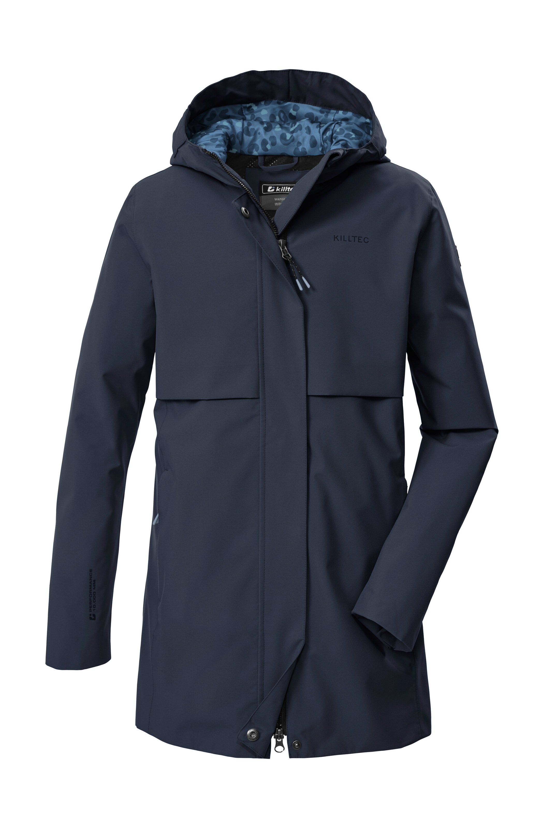 Killtec Parka "KOS 159 GRLS PRK" Wasserdichter Mädchenparka mit verstellbarer Kapuze und Leo-Muster