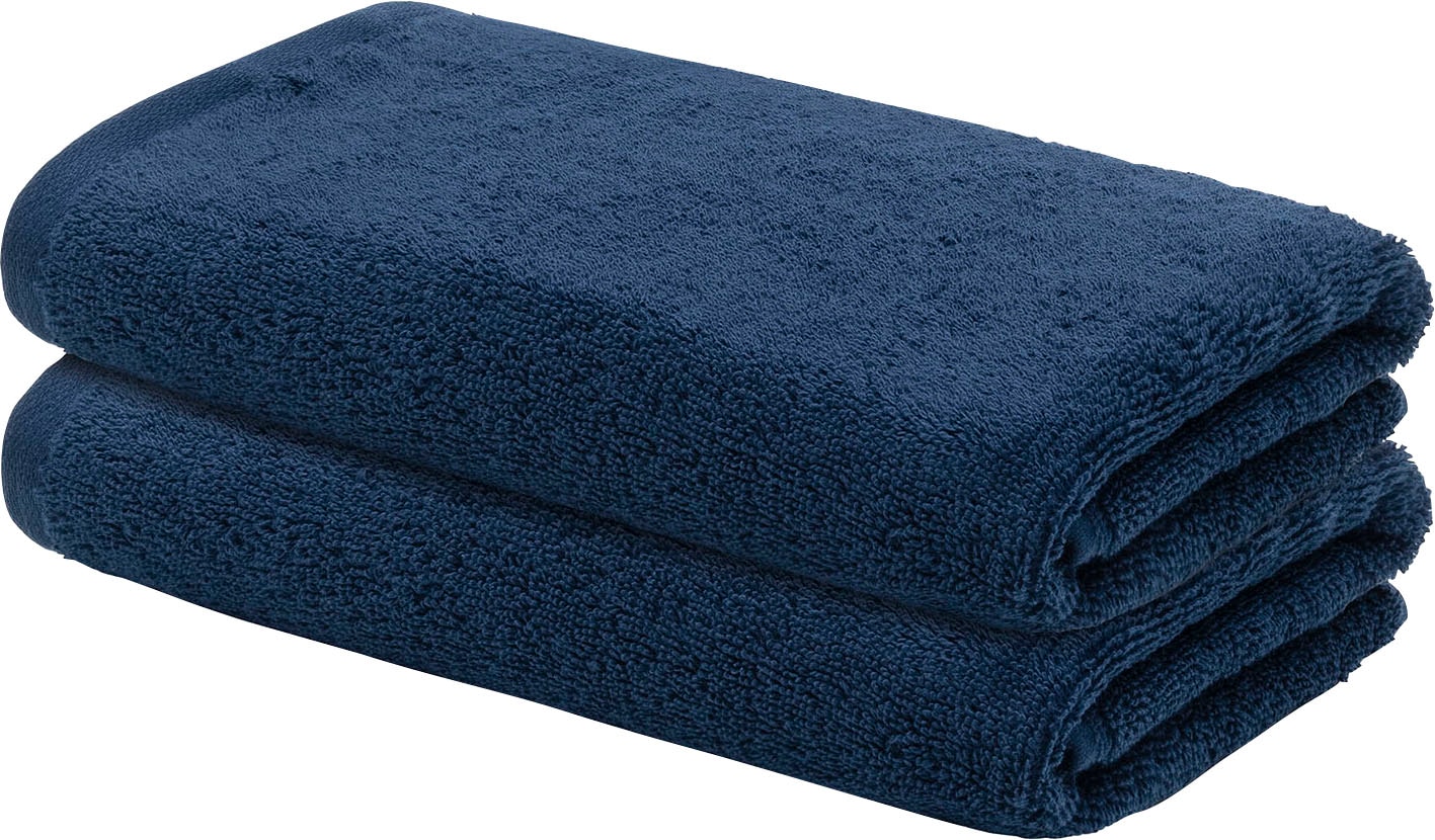 Gästehandtücher, B:30cm L:50cm, blau, LOOKS BY WOLFGANG JOOP, Frottier, Obermaterial: 100% Baumwolle, Handtücher, "LOOKS", mit Logobestickung