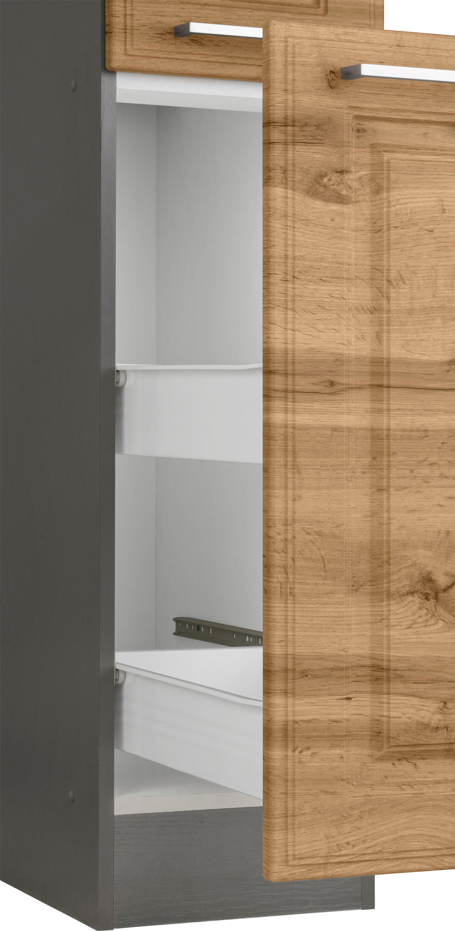 KOCHSTATION Apothekerschrank »KS-Stockholm«, hochwertige MDF-Fronten, 200 cm hoch, viel Stauraum