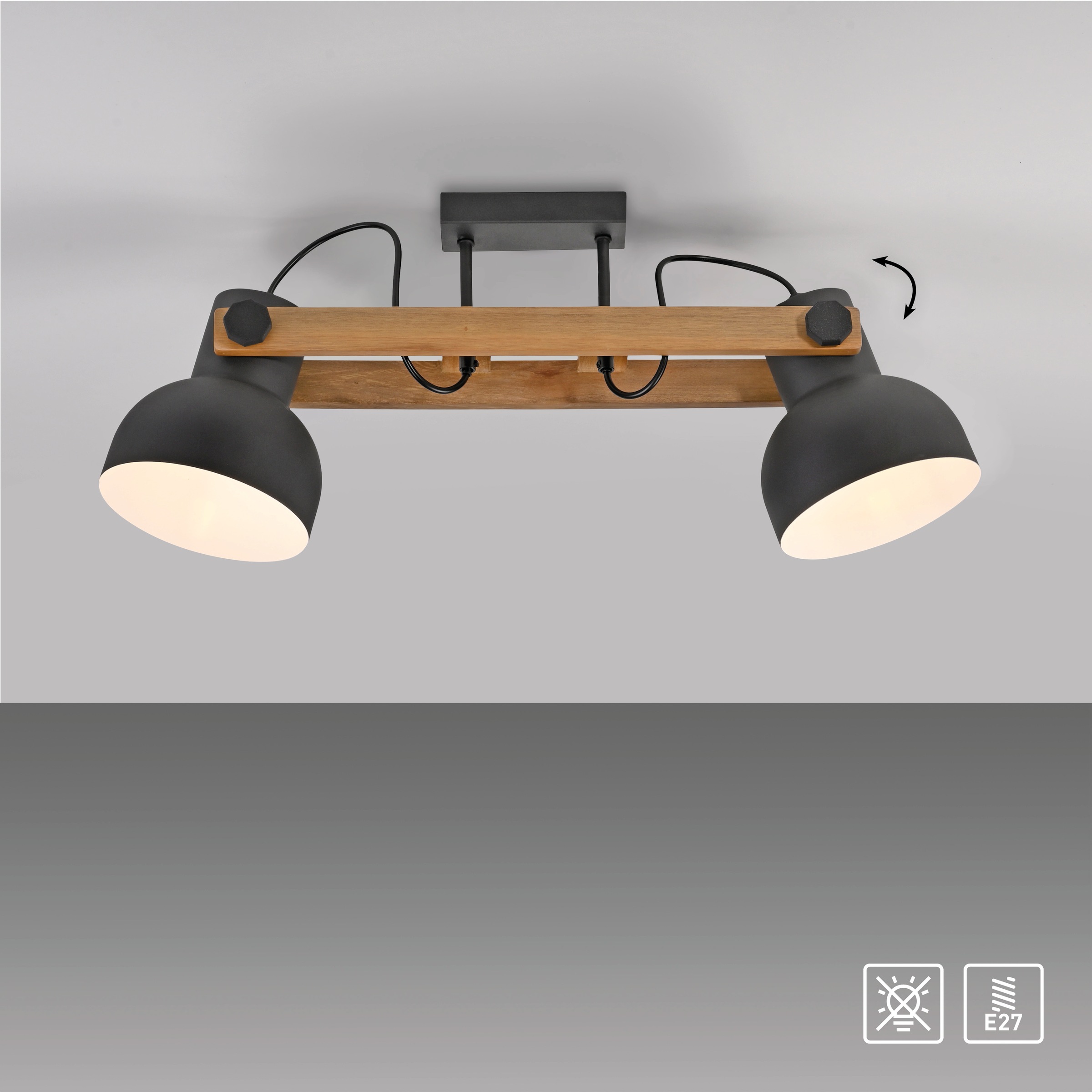 JUST LIGHT Deckenleuchte »CUP 2.0«, 2 flammig, Leuchtmittel E27 | Leuchtmittel wechselbar, ExklusiveE27