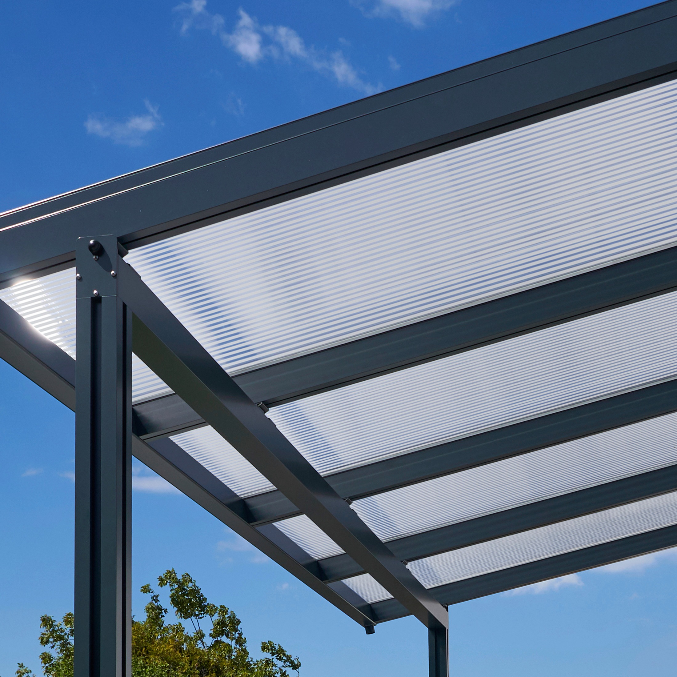 GUTTA Terrassendach »Premium«, BxT: 510x306 cm, Dach Polycarbonat gestreift weiß