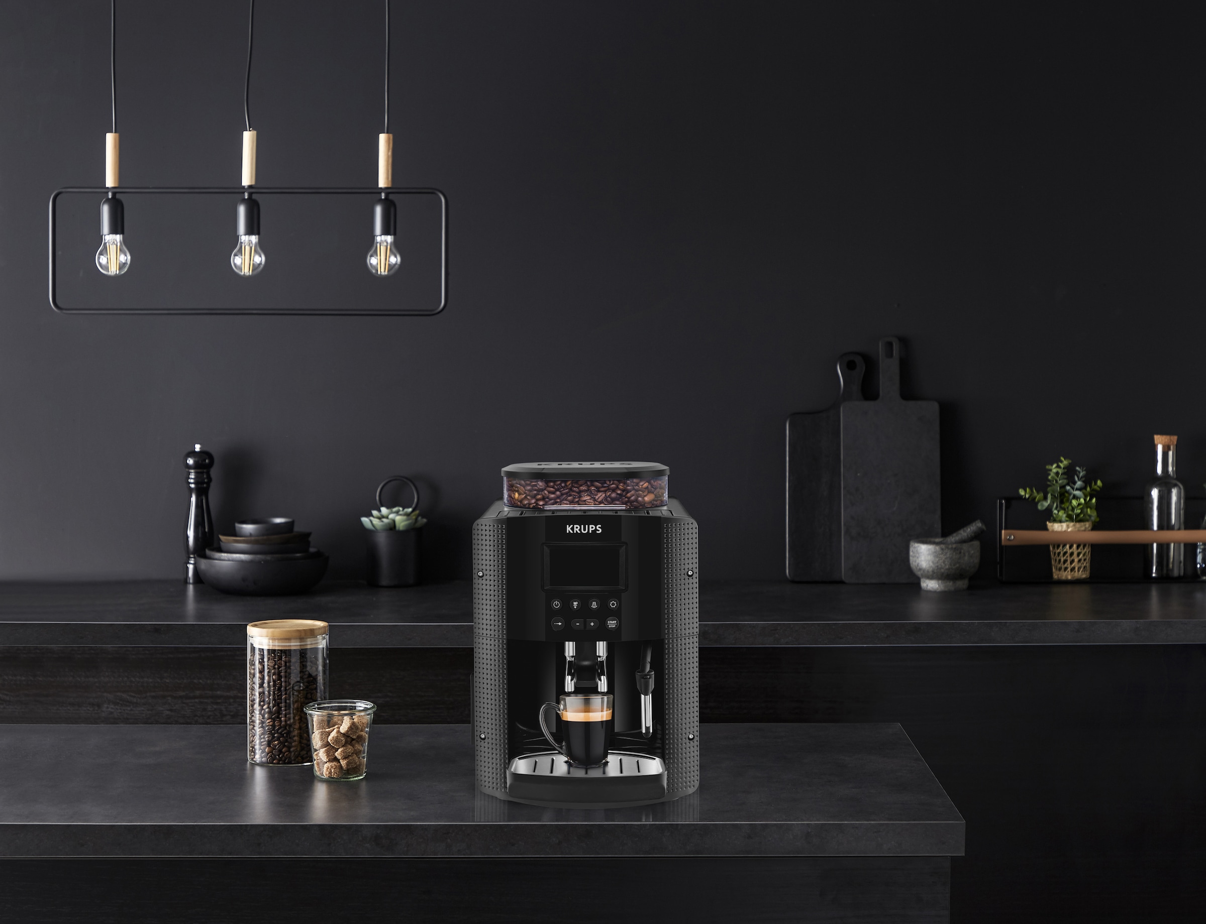 Krups Kaffeevollautomat »EA8150«, Arabica Display, für BAUR LCD-Display, Speichermodus, Dampfdüse | Cappuccino