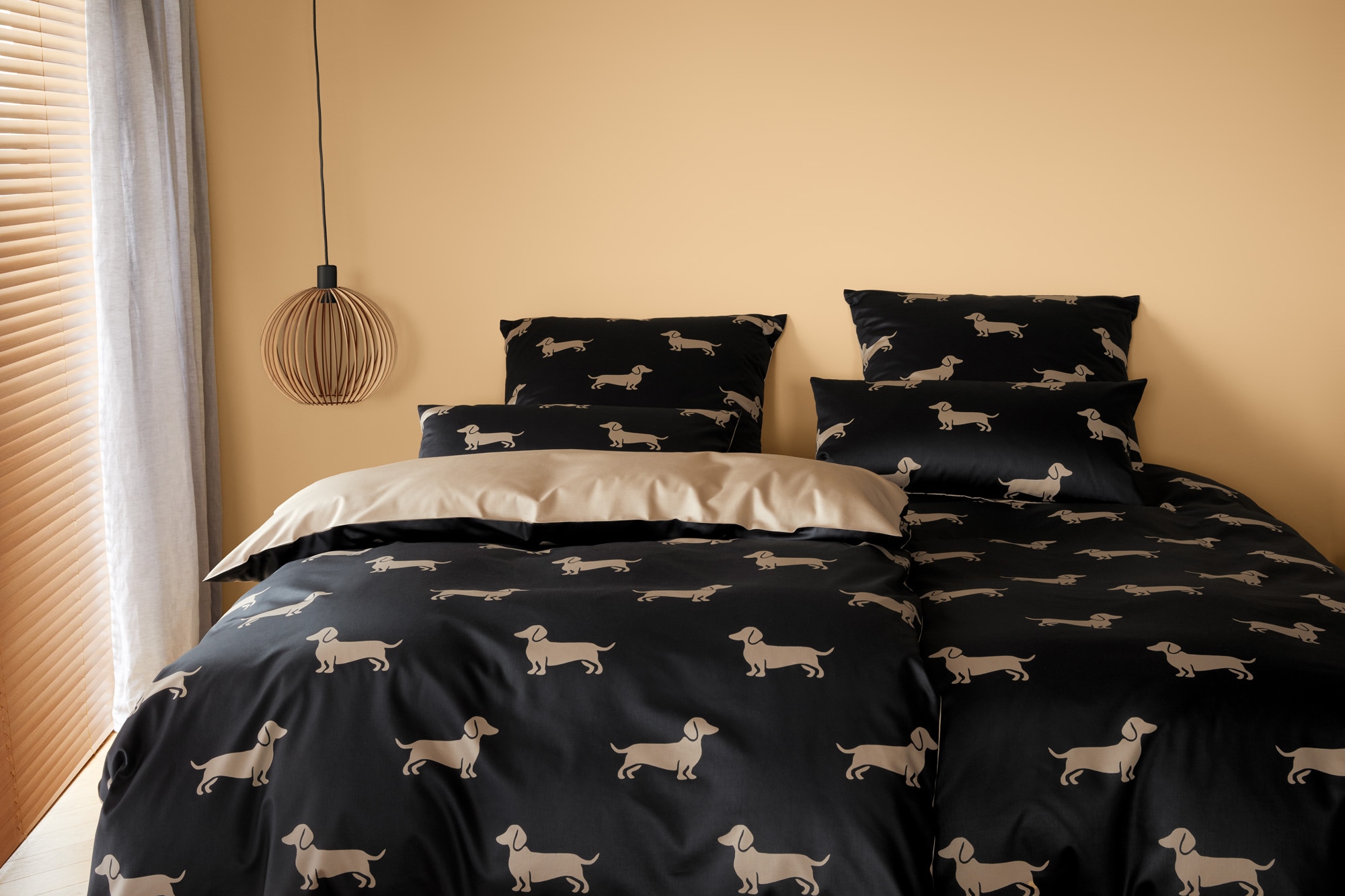 Elegante Bettwäsche "Dogs" 2 Stk. tlg. angenehmes Hautgefühl günstig online kaufen