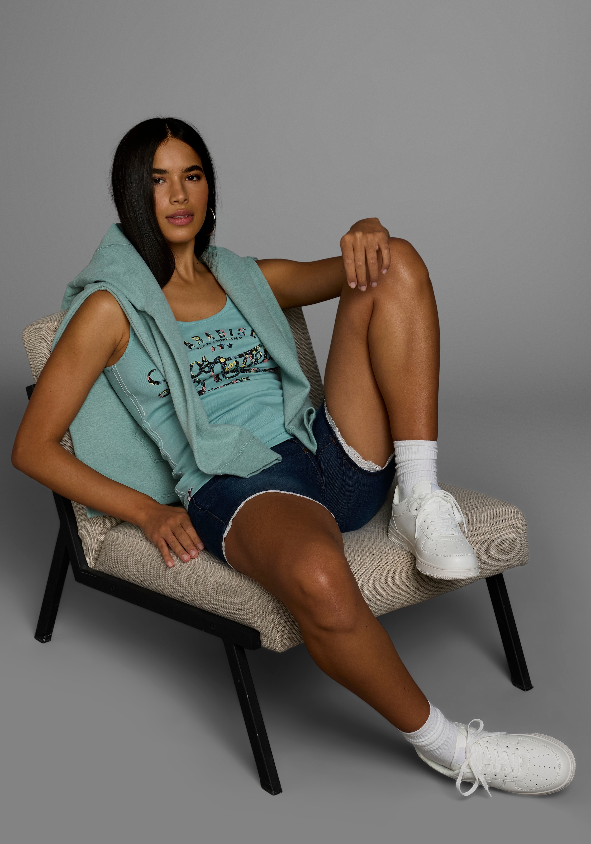 KangaROOS Tanktop, mit blumigem Puff-Print