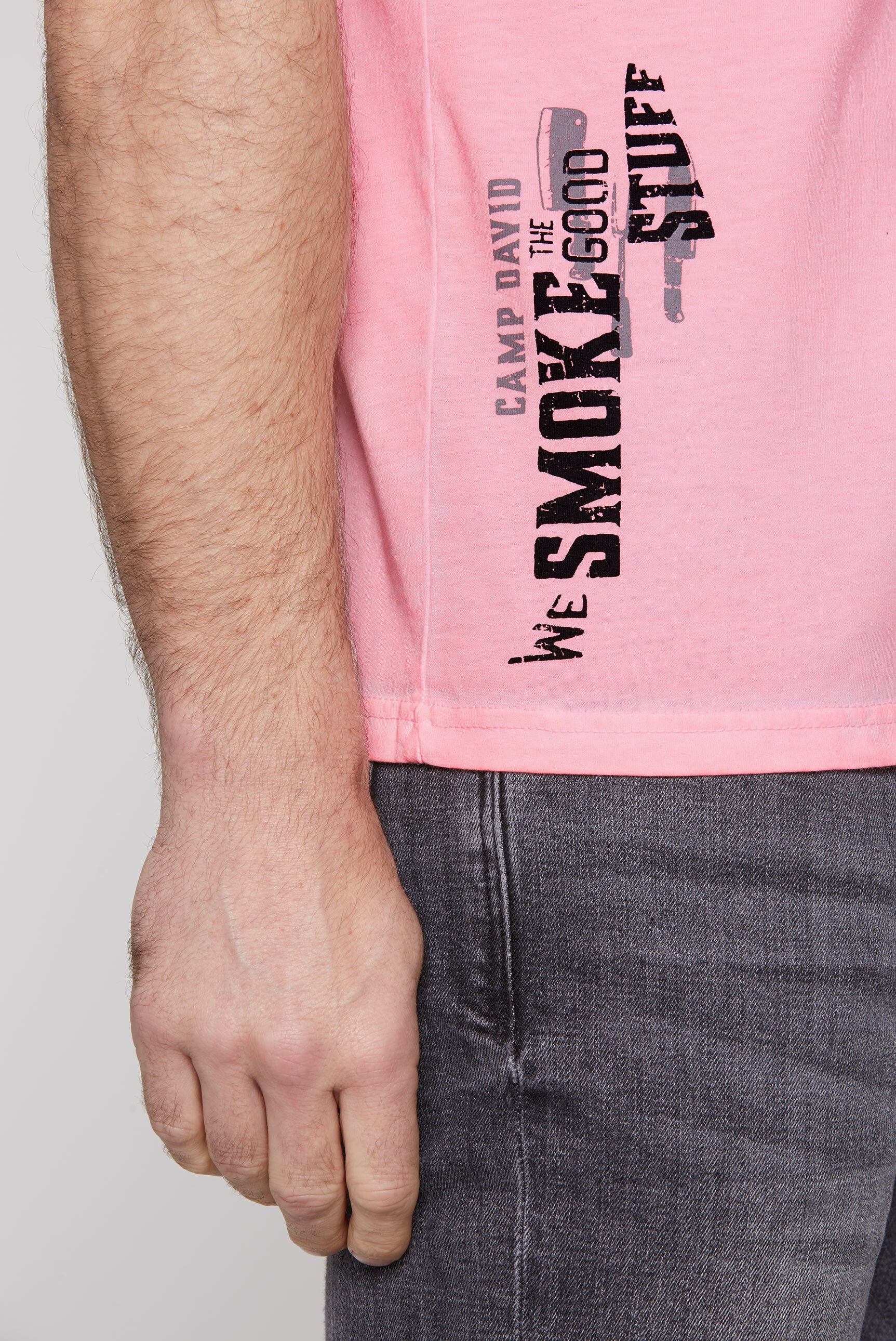 CAMP DAVID Henleyshirt, mit Used-Kanten