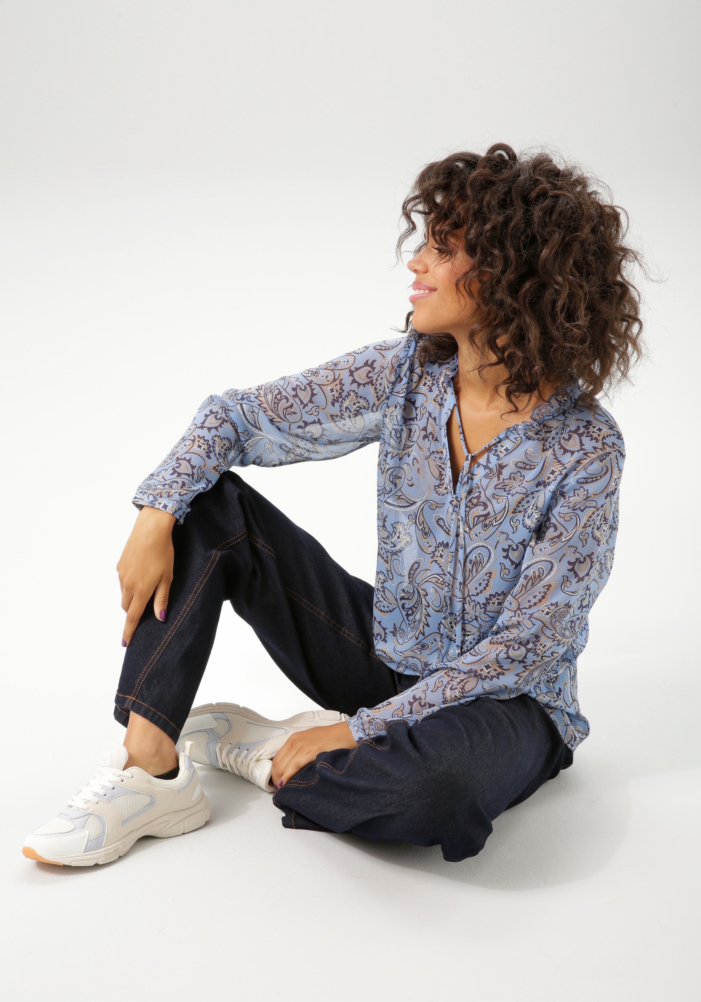 Aniston CASUAL Schlupfbluse, mit farbharmonischem Paisley-Muster - NEUE KOLLEKTION