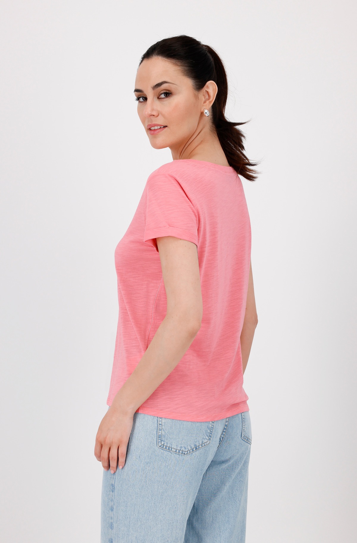 Monari Rundhalsshirt, mit Folienglanzdruck
