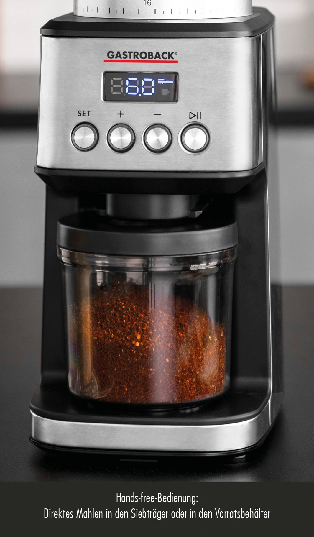 »42643 | W, Bohnenbehälter Digital«, 180 Design Kaffeemühle Gastroback bestellen g Kegelmahlwerk, BAUR 320