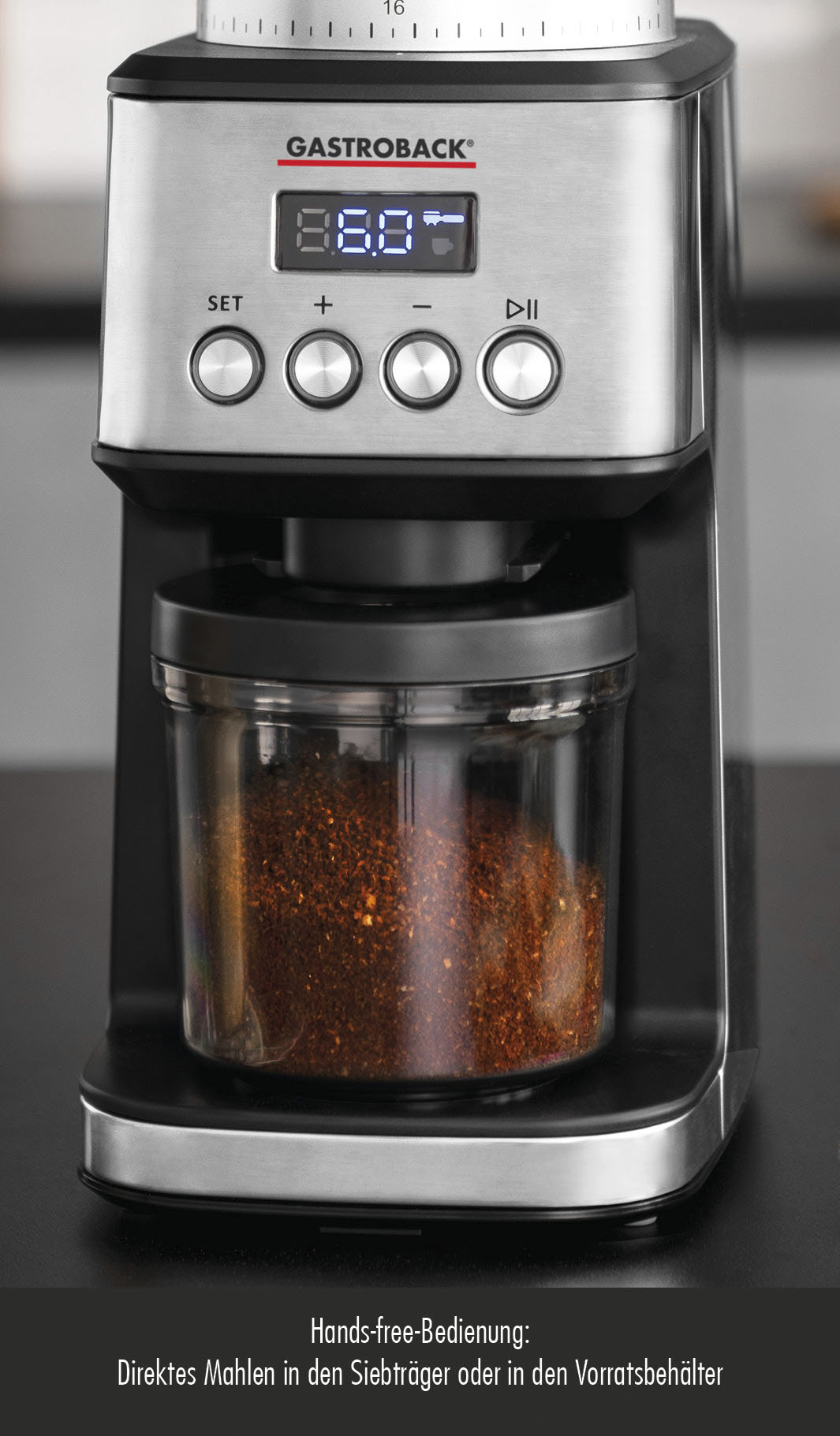 Gastroback Kaffeemühle "42643 Design Digital" 180 W Kegelmahlwerk 320 gBohn günstig online kaufen