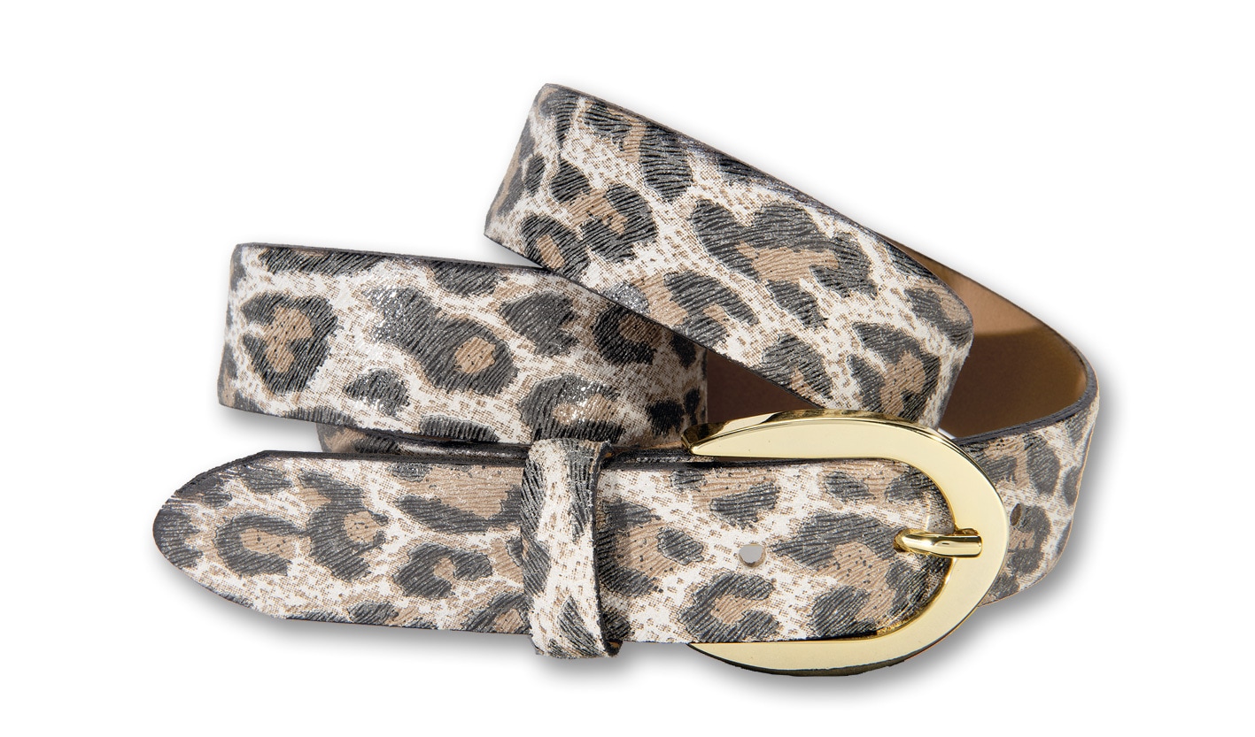 Silbergift Ledergürtel "Ledergürtel mit weicher Veloursoberfläche im Leopar günstig online kaufen
