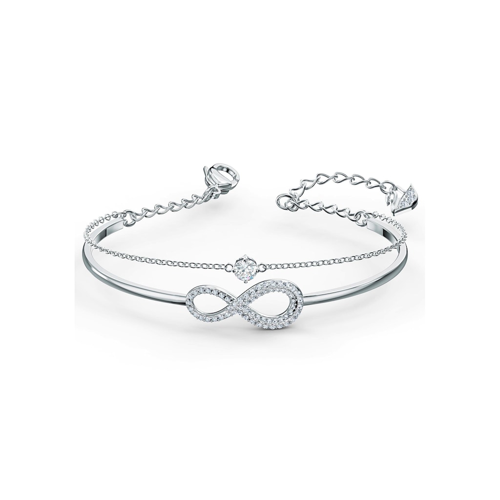 Swarovski Armreif »Unendlichkeitsschleife, Infinity, weiss, rhodiniert, 5520584«