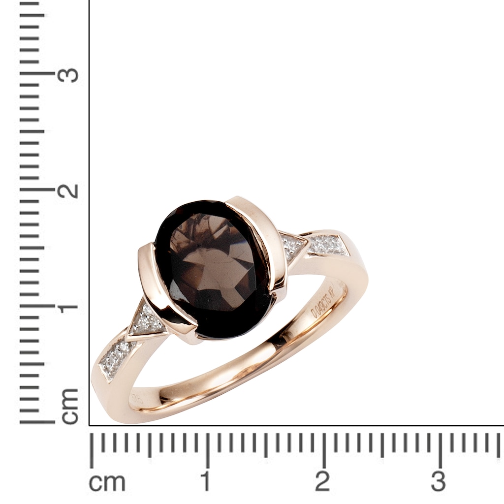 Diamonds by Ellen K. Fingerring »375/- Gold Rauchquarz mit Diamant 0,04ct.«