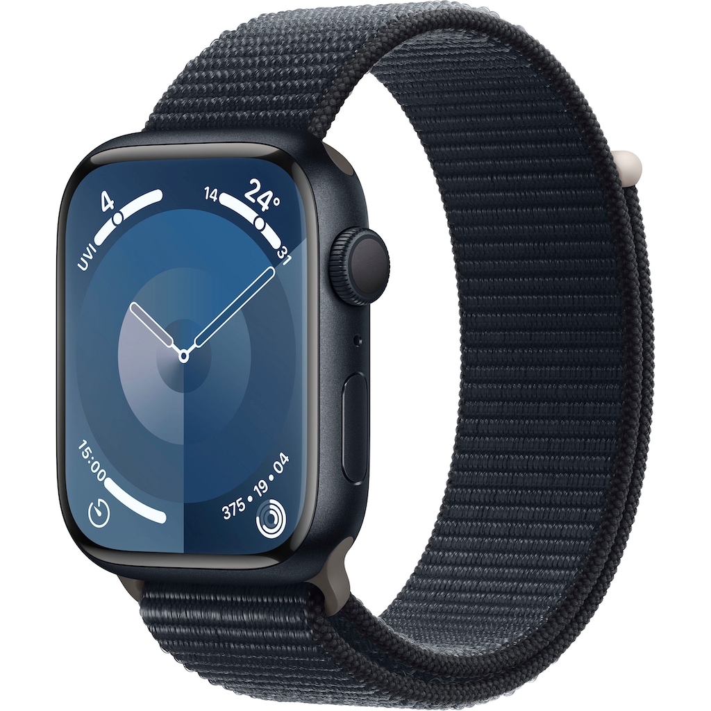 Apple Smartwatch »Watch Series 9 GPS Aluminium 45mm One-Size«, (Watch OS 10 Sport Loop)