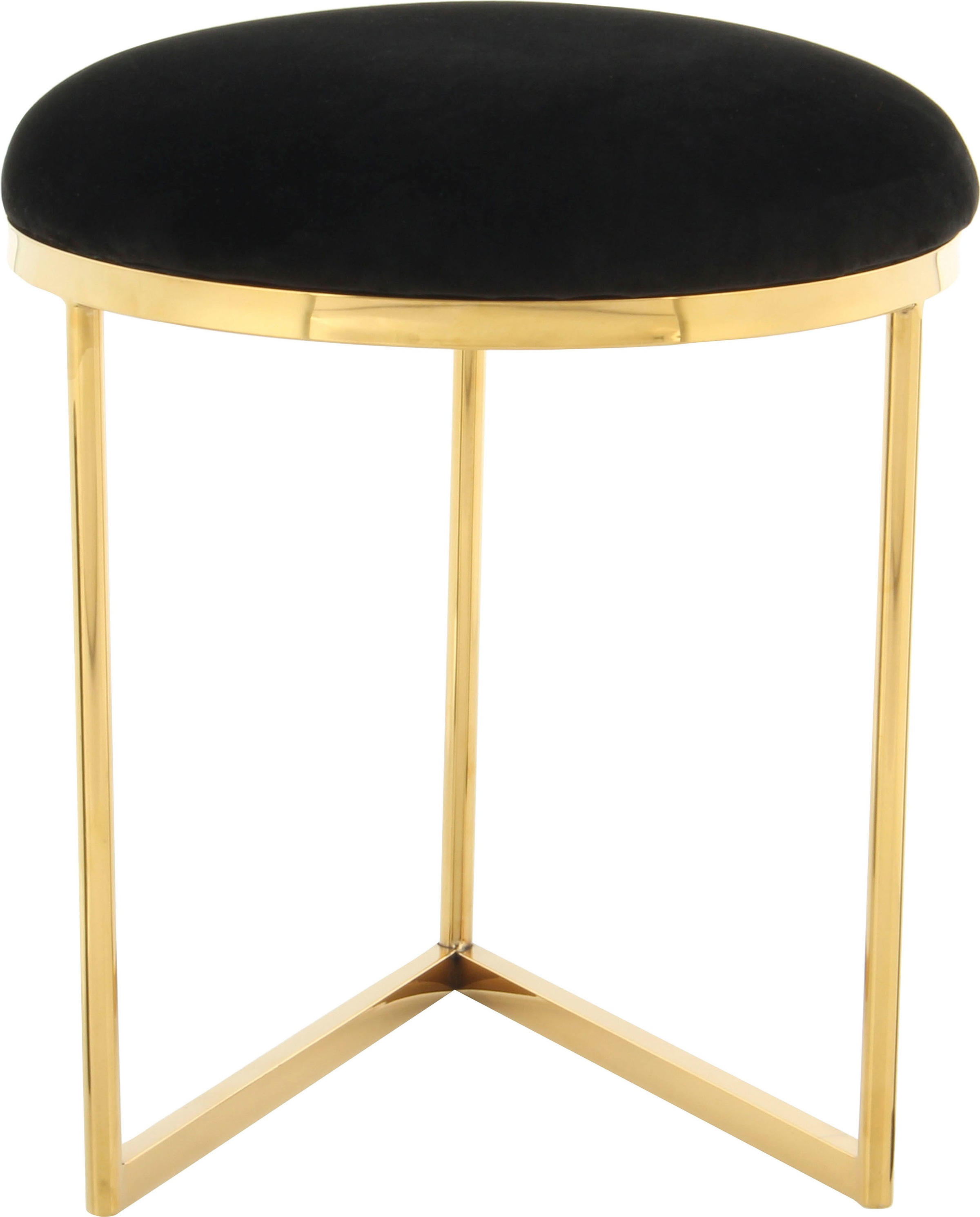 Kayoom Sitzhocker »Hocker Wynona 325, in stilvollem Design, mit dreieckiger Grundform«, (1 St.), glamourös, hochwertig, mit gepolsterter Sitzfläche in runder Form