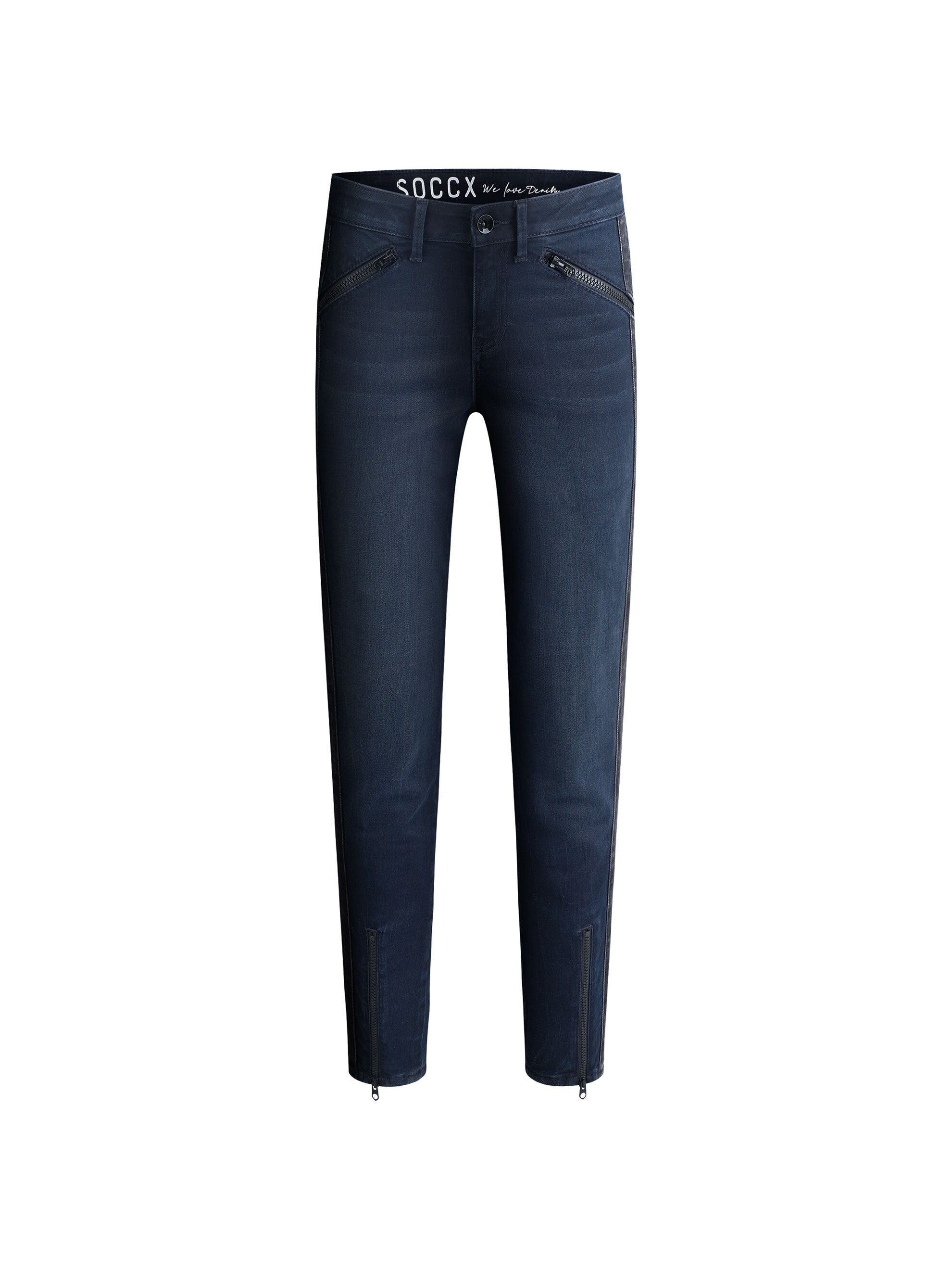 SOCCX Slim-fit-Jeans mit verkürztem Bein