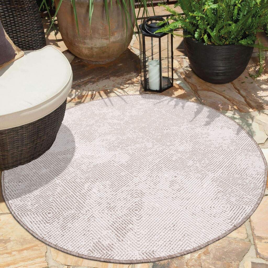 Outdoorteppich »DUO RUG 5845«, rund, Wendeteppich Wetterfest In- & Outdoor, Balkon,...