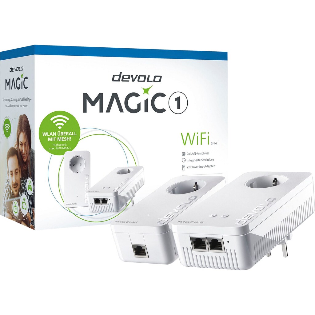 DEVOLO WLAN-Router »Magic 1 WiFi ac Starter Kit (1200Mbit, Powerline + WLAN, 3x LAN, Mesh)«