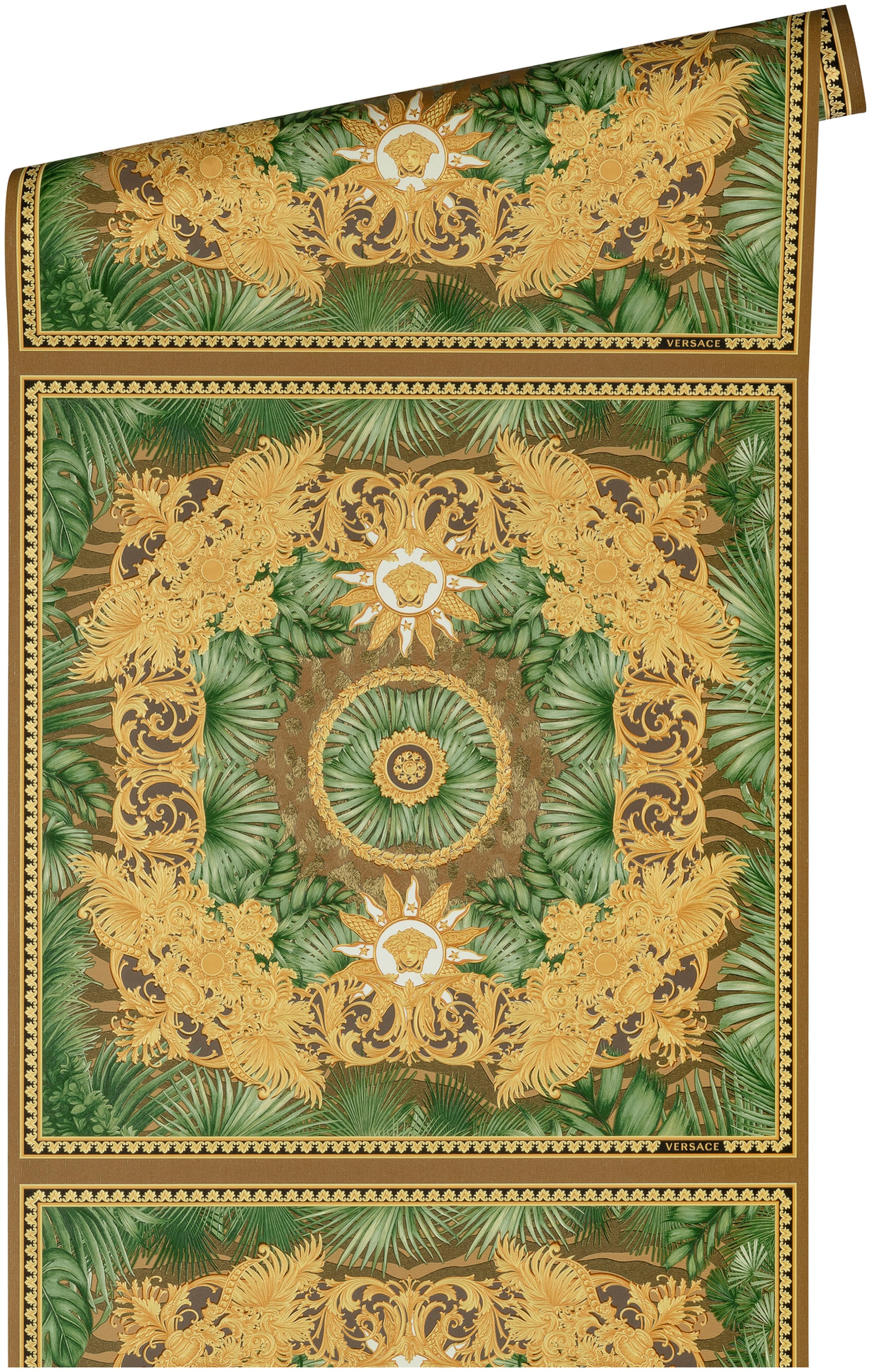 Versace Vliestapete »Wallpaper Versace 5 Design«, leicht glänzend-gemustert-abstrakt, Dschungel auffallende Fliesen-Tapete Tapeten Wohnzimmer Schlafzimmer