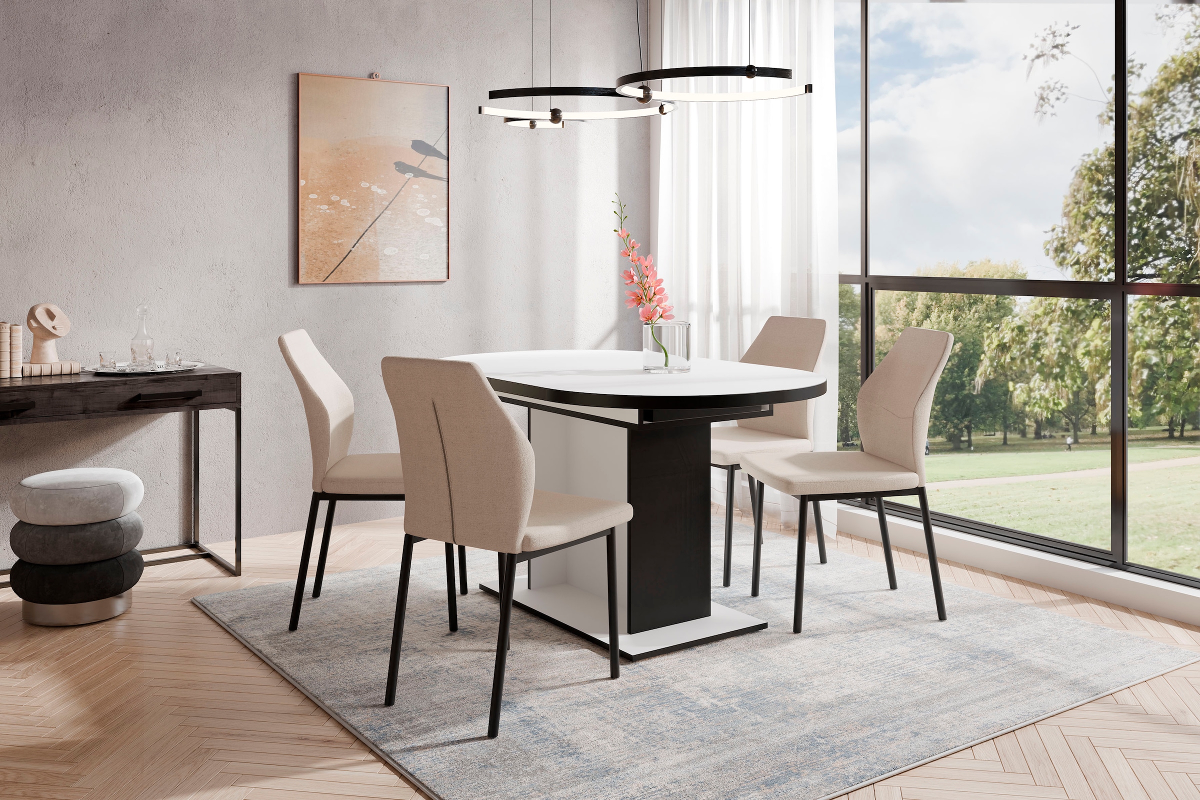 Home affaire Essgruppe "Basel, Tischgruppe mit Ausziehtisch", (Set, 5 tlg.) günstig online kaufen