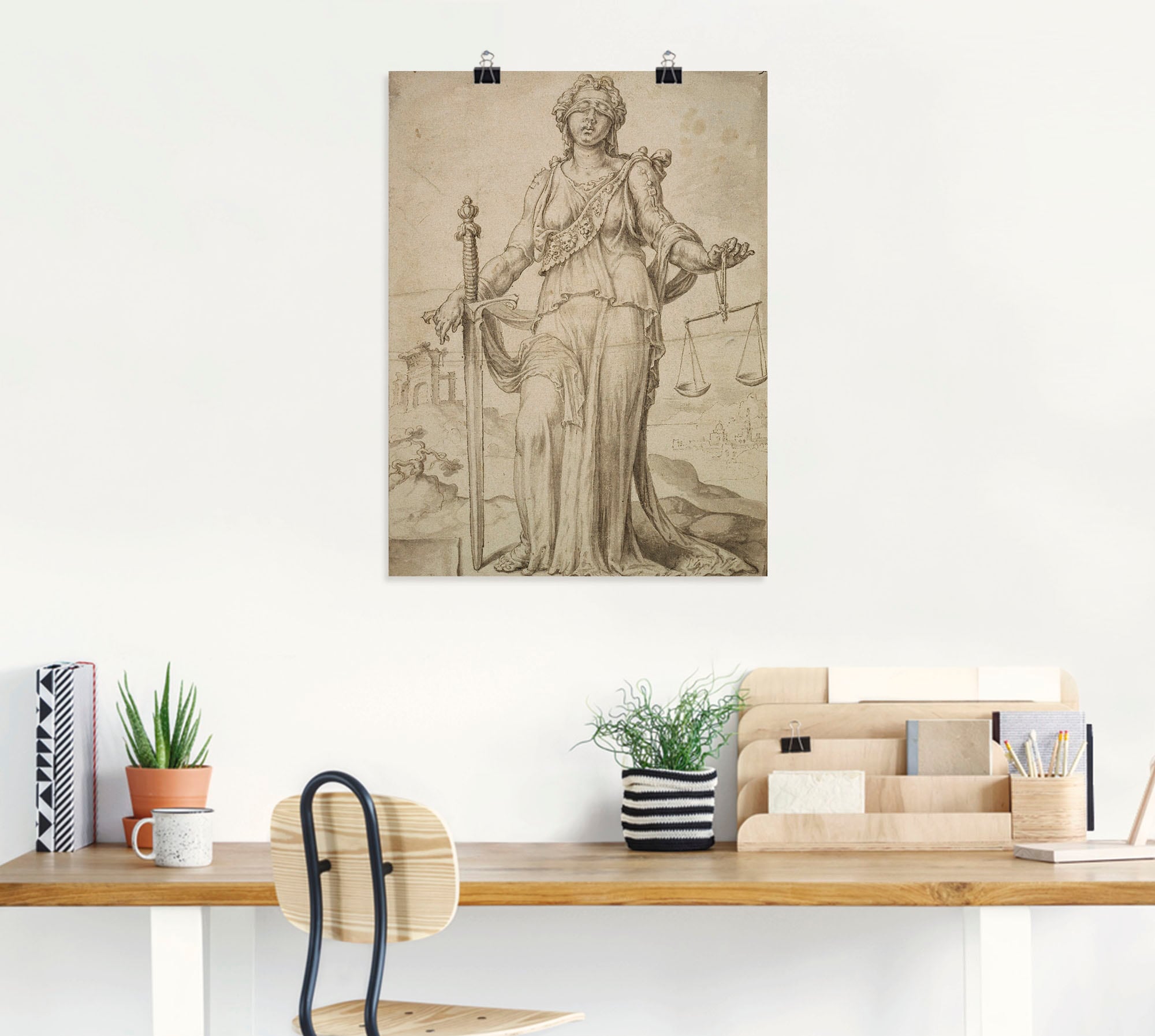 Artland Wandbild »Justitia.«, Frau, (1 St.), als Leinwandbild, Wandaufkleber oder Poster in versch. Größen