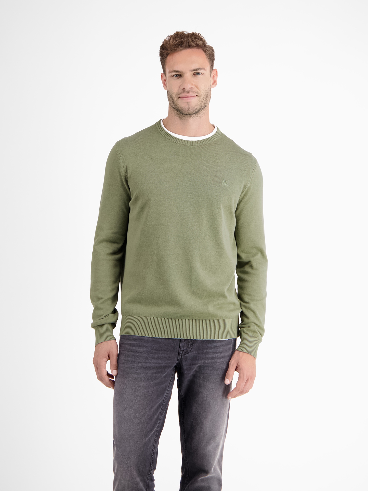 LERROS 1100000002199 "Herren Strickpullover aus Baumwolle mit Crewneck Ausschnitt" Weicher Strick-Pullover, Rundhalsausschnitt, lange Ärmel, pflegeleicht
