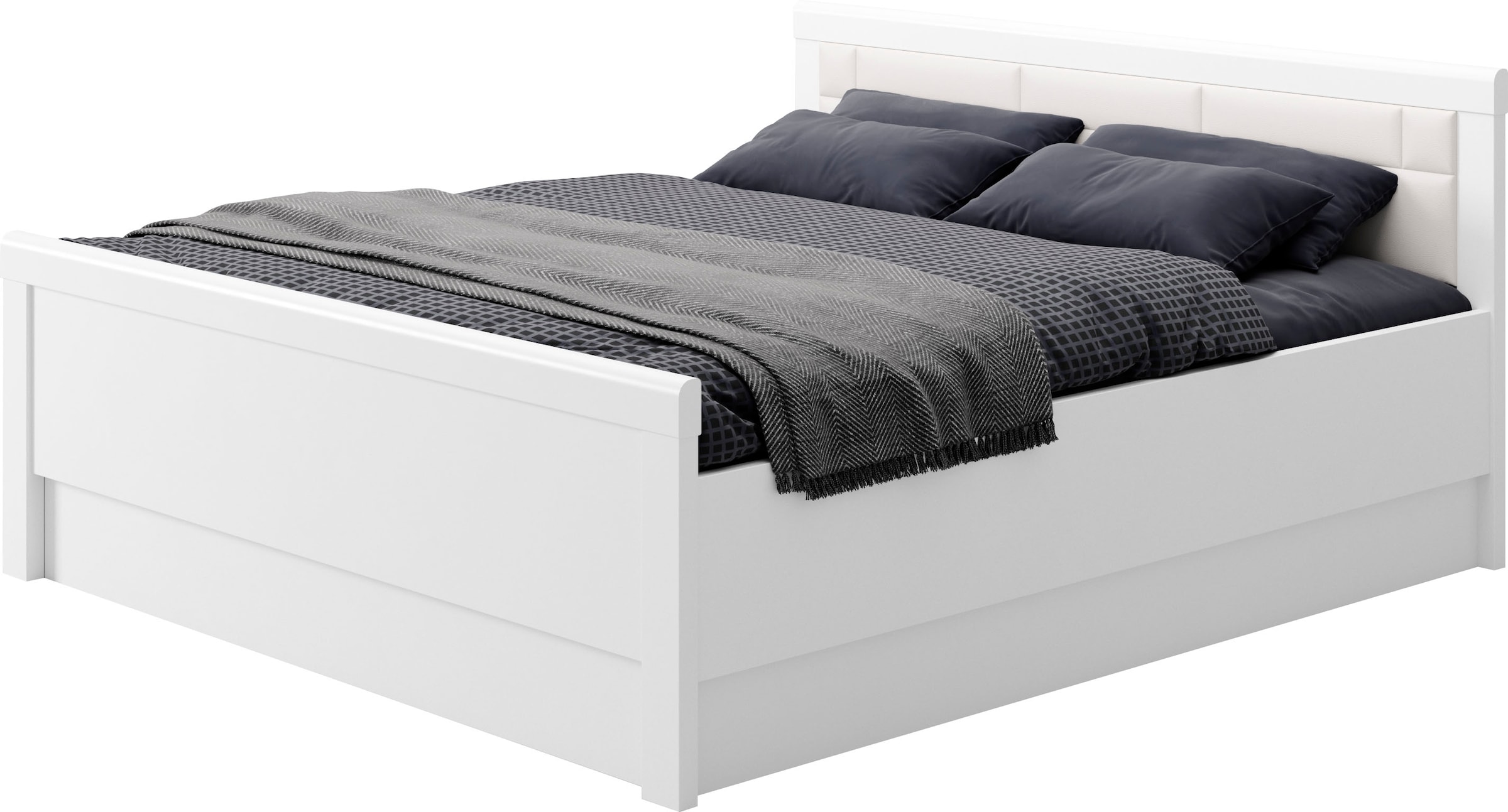 priess Einzelbett "Arnsberg Komfortbett mit flexibel höhenverstellbarer Liegefläche" gepolstertes Kopfteil, Made in Germany mit Blauem Engel und Goldenem M