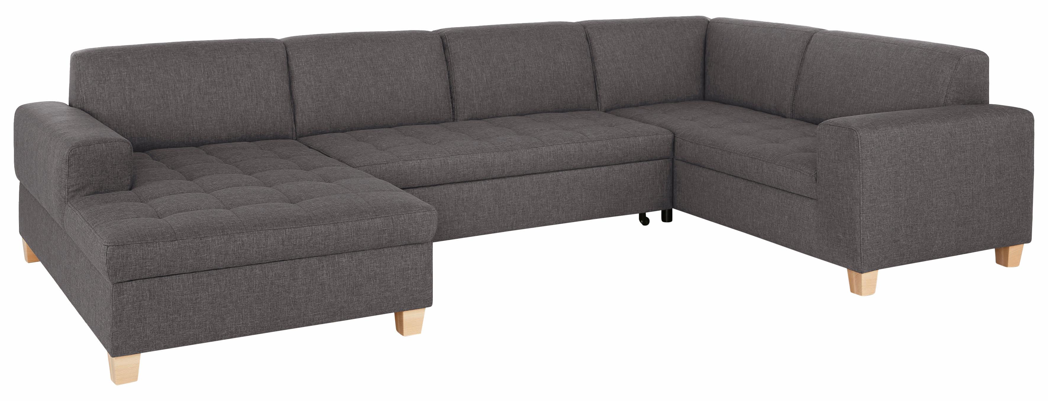 Thumbnail - Home affaire Wohnlandschaft "Corby, viel Platz und Komfort, U-Form" wahlweise mit Bettfunktion, Steppung auf Sitzfläche