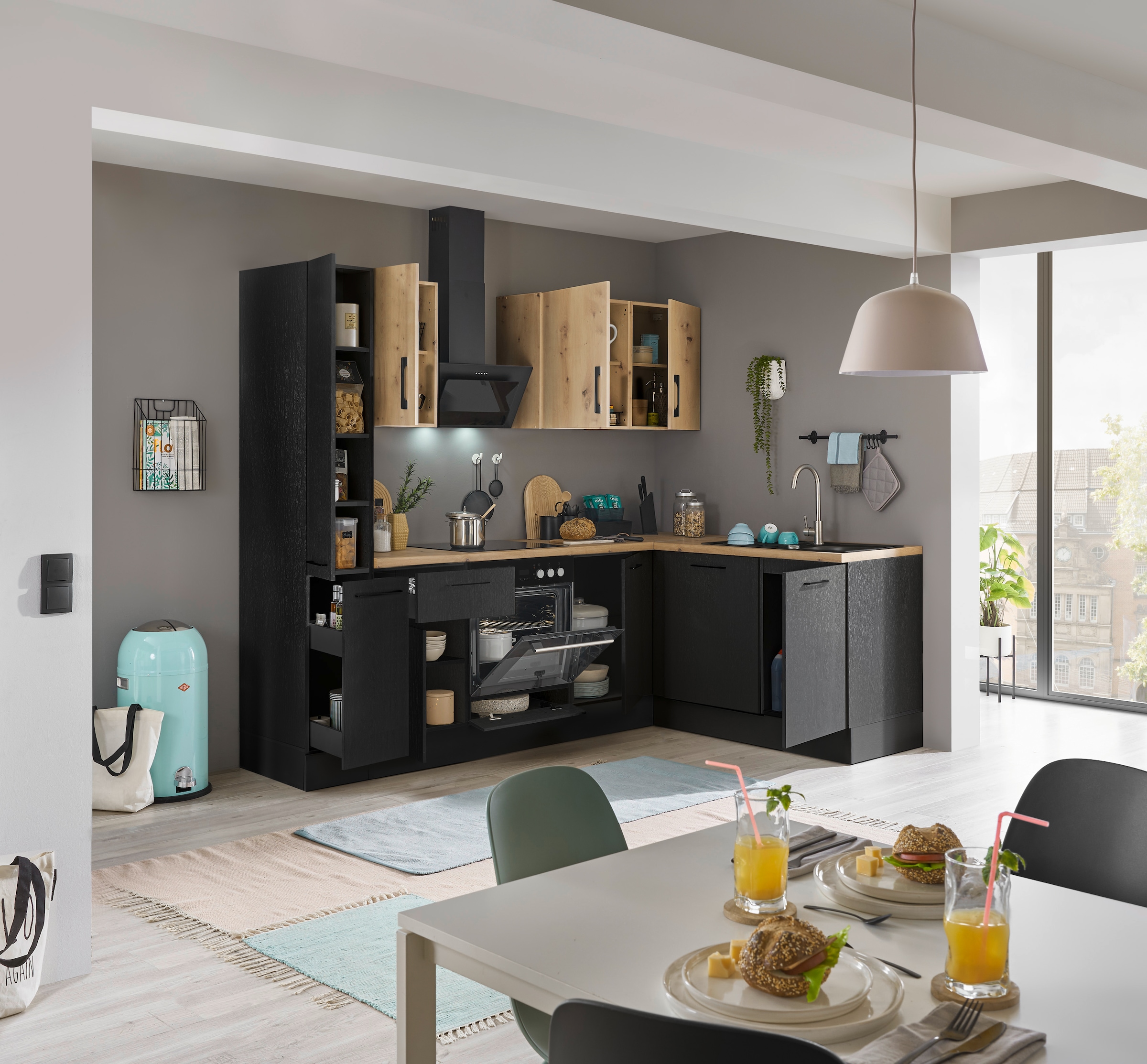BASIC by Balculina Winkelküche »Turin«, Stellbreite 250x175 cm, wahlweise mit E-Geräten