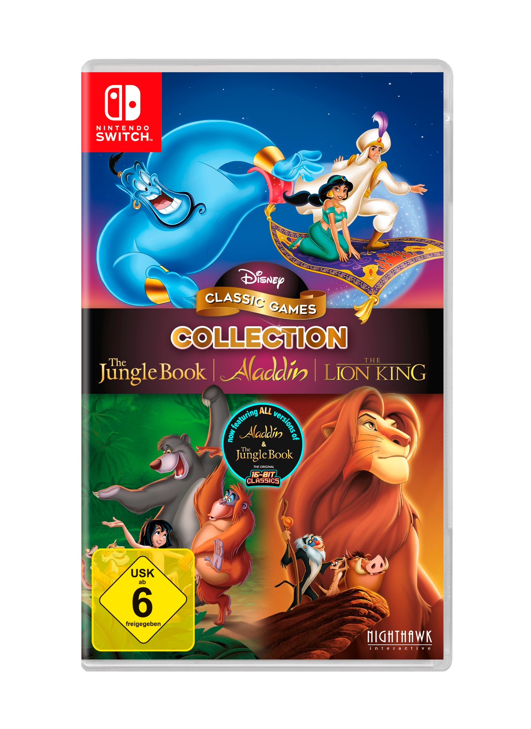DISNEY Spielesoftware "Disney Classic Games - Jungle Book, Aladdin, Lion King", Nintendo Switch, bunt, Spielesoftware