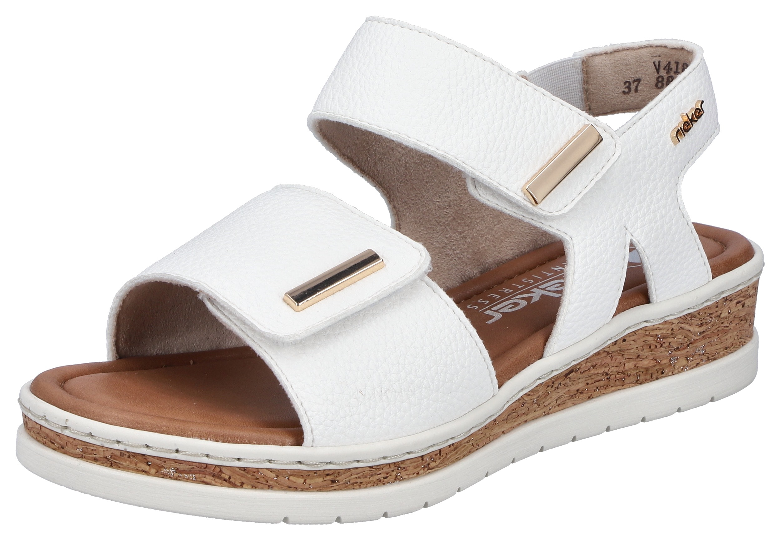 Rieker Sandale Sommerschuh, Keilsandalette, Plateausandale mit Klett