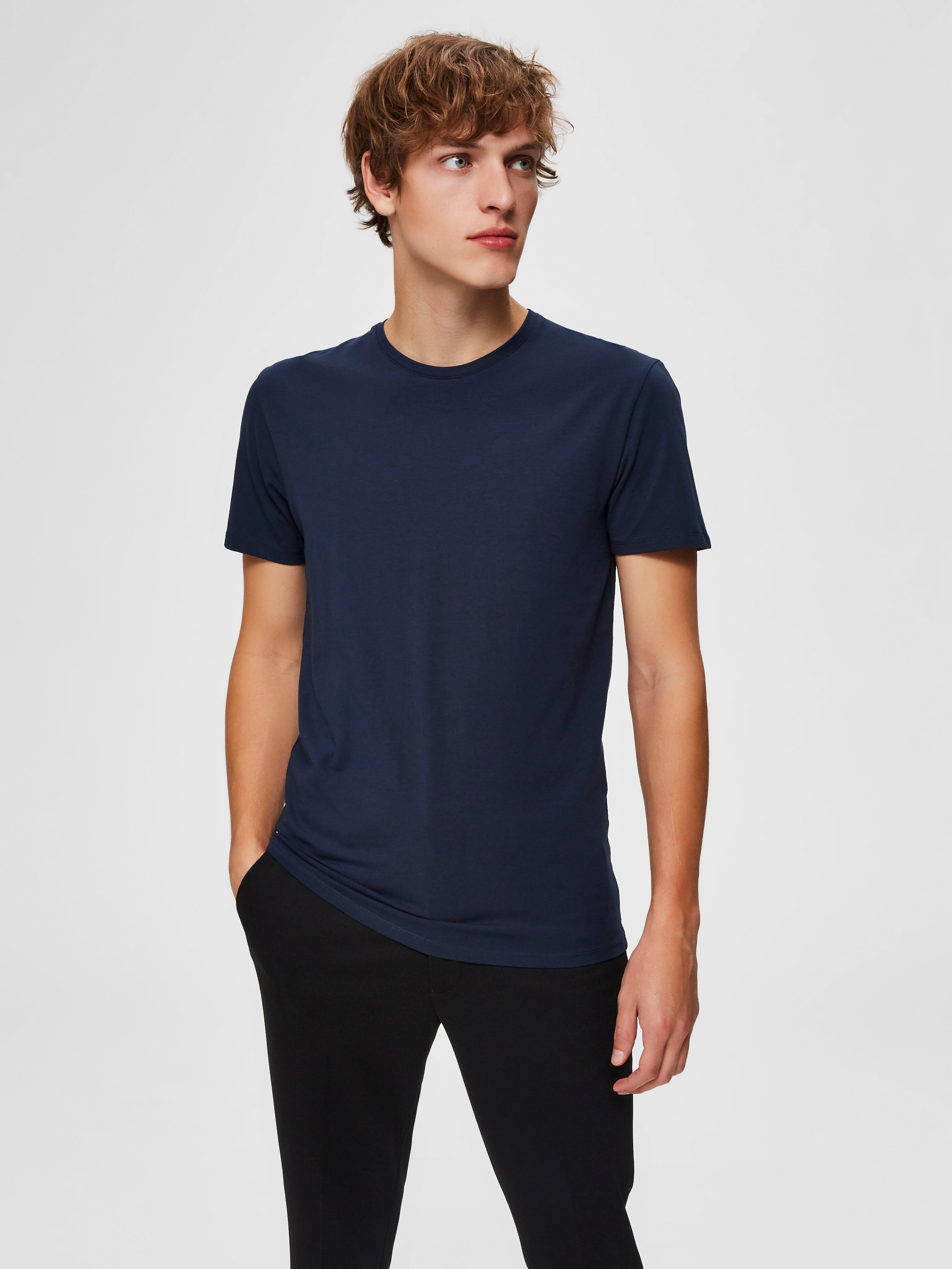 SELECTED HOMME Rundhalsshirt "SLHNEWPIMA SS O-NECK TEE NOOS" günstig online kaufen