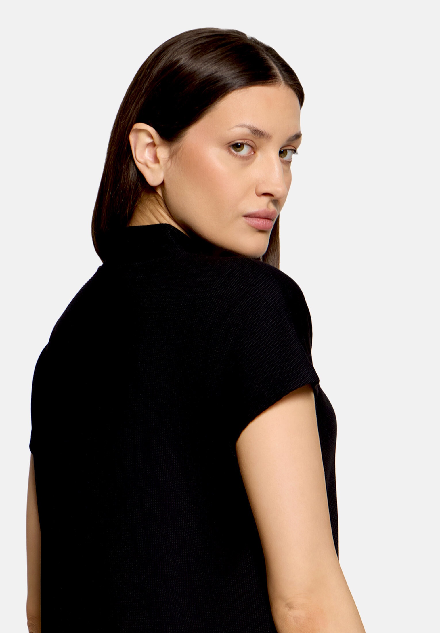 Betty&Co Kurzarmshirt »Damen mit V-Ausschnitt« 1 Struktur