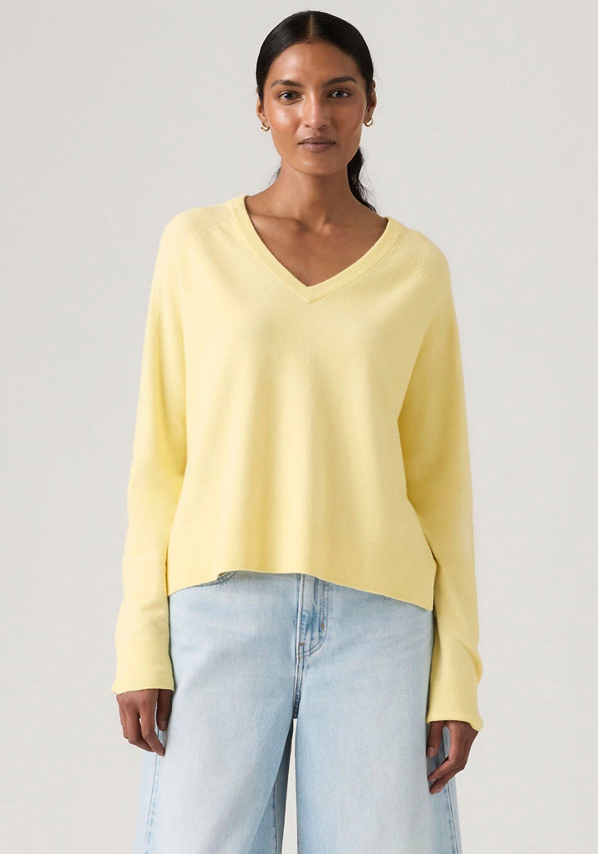 Levis V-Ausschnitt-Pullover "SUPER SOFT VNECK PULLOVER" im Bund beidseitig günstig online kaufen