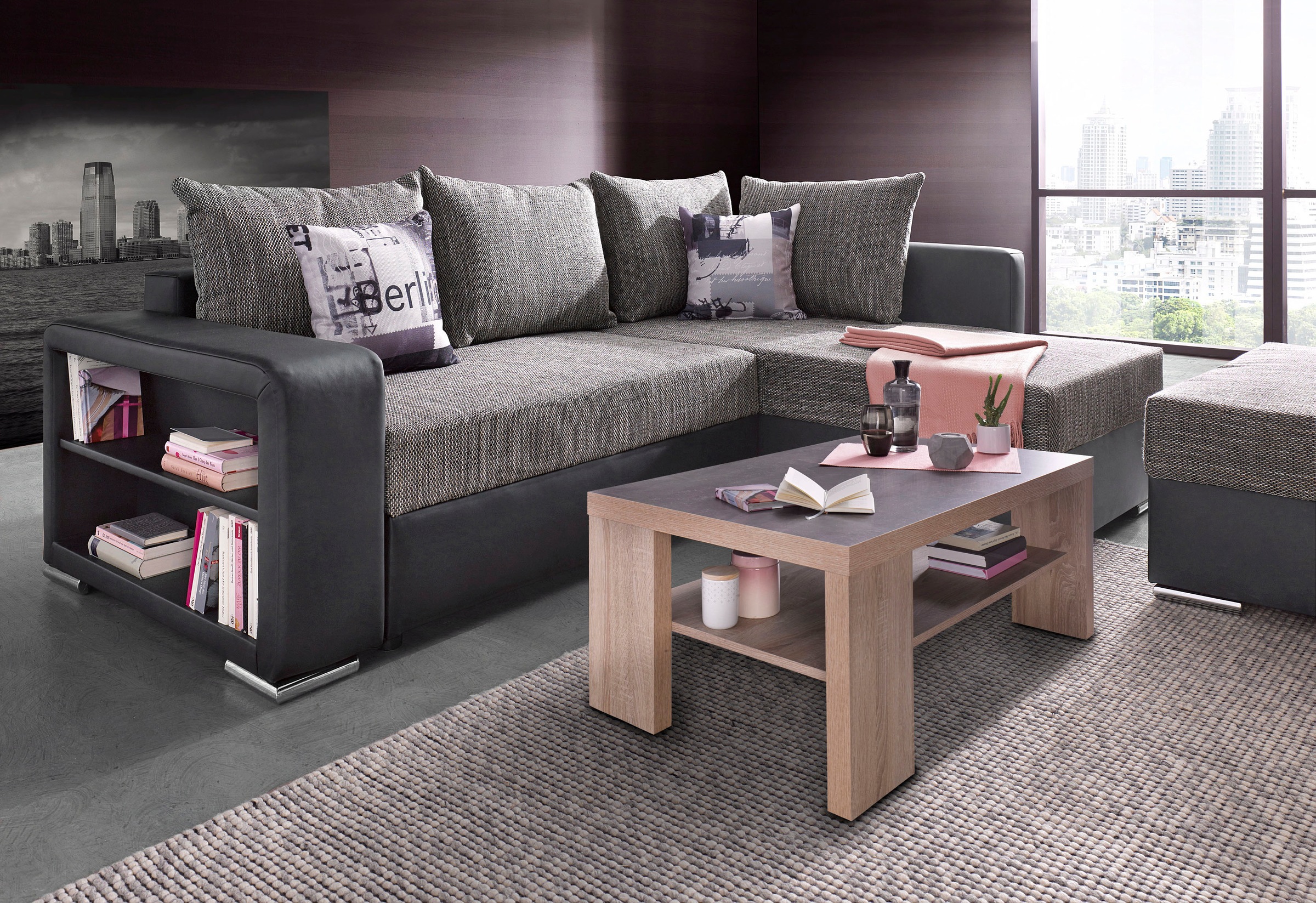 COLLECTION AB Ecksofa "John L-Form" mit Bettfunktion, Bettkasten und integr günstig online kaufen