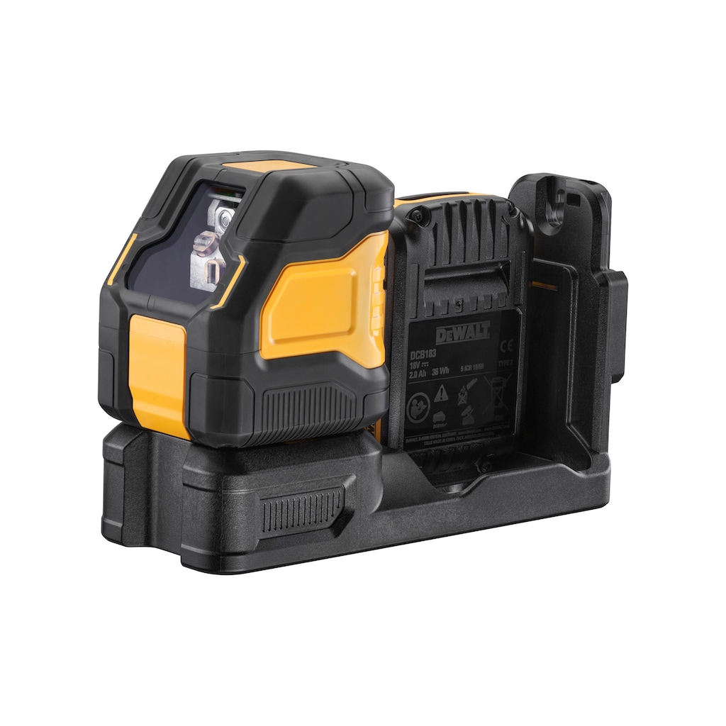 DeWalt Kreuzlinienlaser »DCE088D1G18-QW Kreuzlinien-Laser grün, Laserklasse 2«, (mit Transportbox (TSTAK kompatibel), 18V 2Ah Akku und Ladegerät)