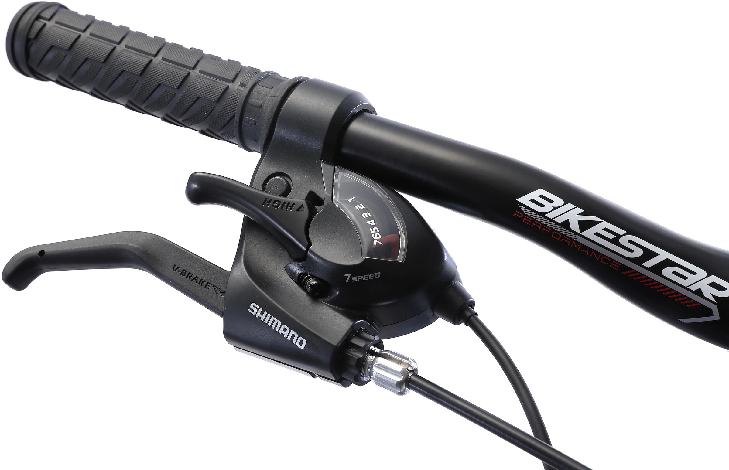 Bikestar Mountainbike, 21 Gang, Shimano, RD-TY300 Schaltwerk, Kettenschaltung, für Damen und Herren, Kettenschaltung