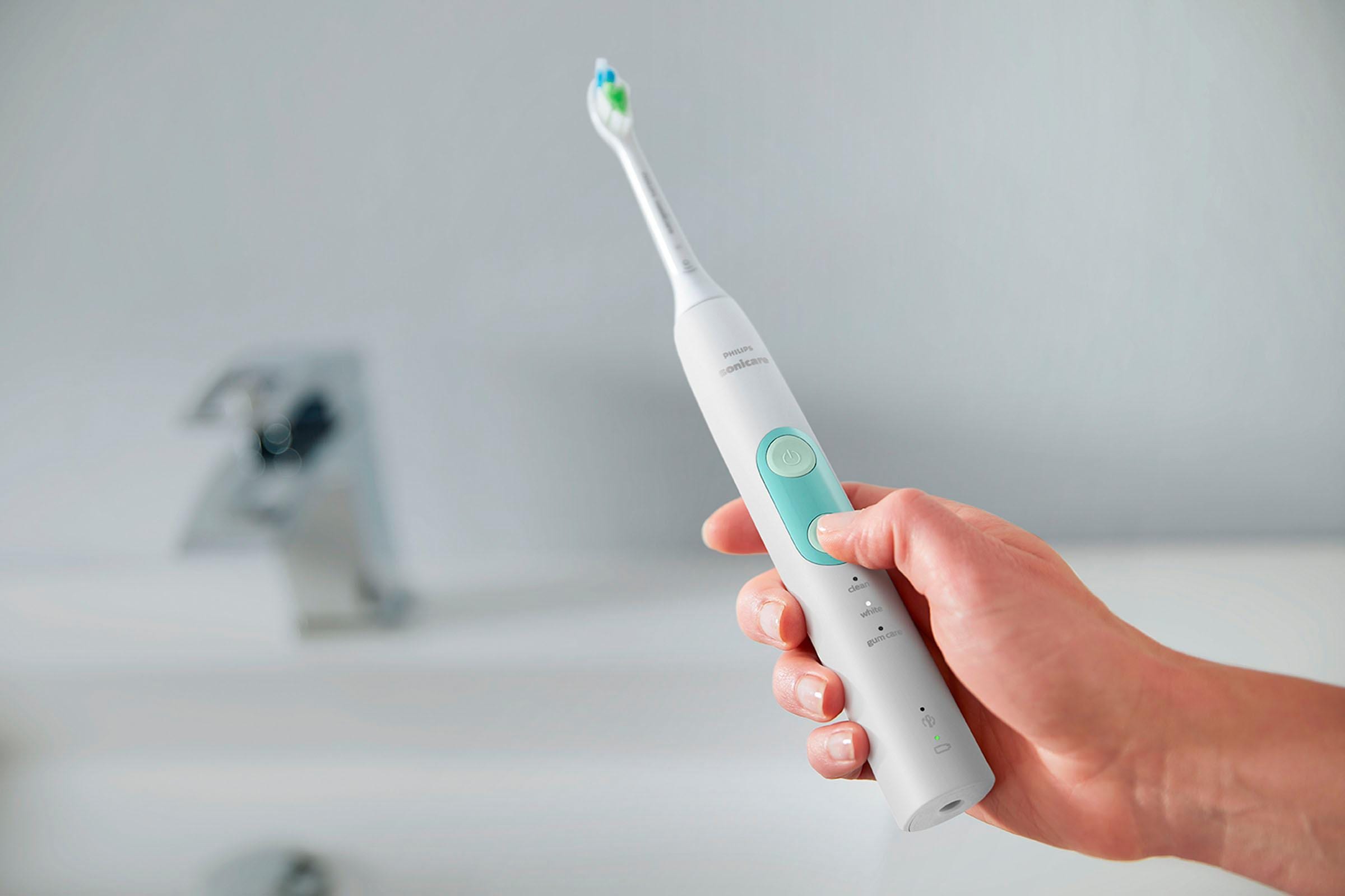 Philips Sonicare Elektrische Zahnbürste »ProtectiveClean 5100 HX6857/28«, 1 St. Aufsteckbürsten, mit integriertem Drucksensor, 3 Putzprogramme, inkl. Reiseetui