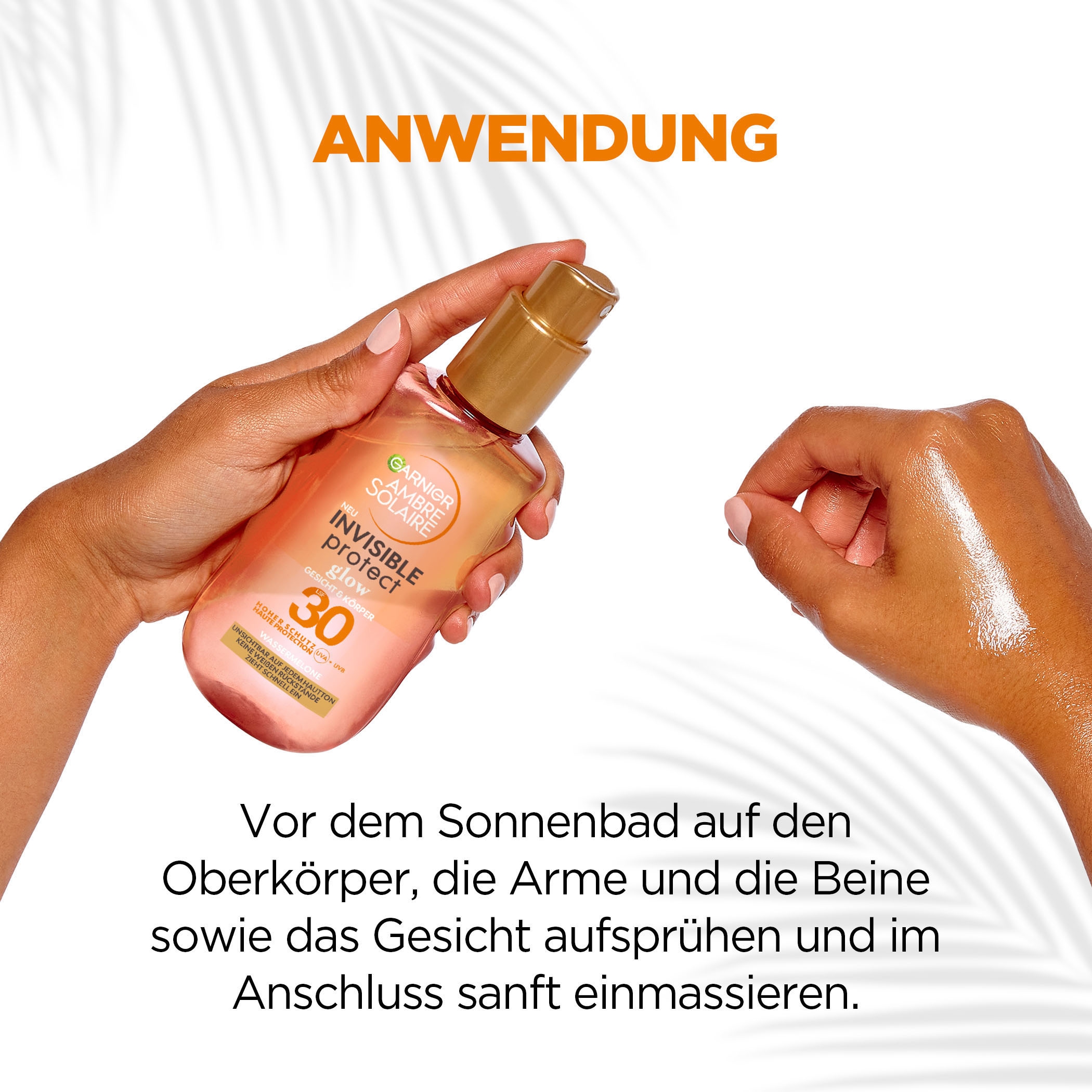 GARNIER Sonnenschutzspray »Invisible Protect Glow LSF30«, mit hoher Transparenz