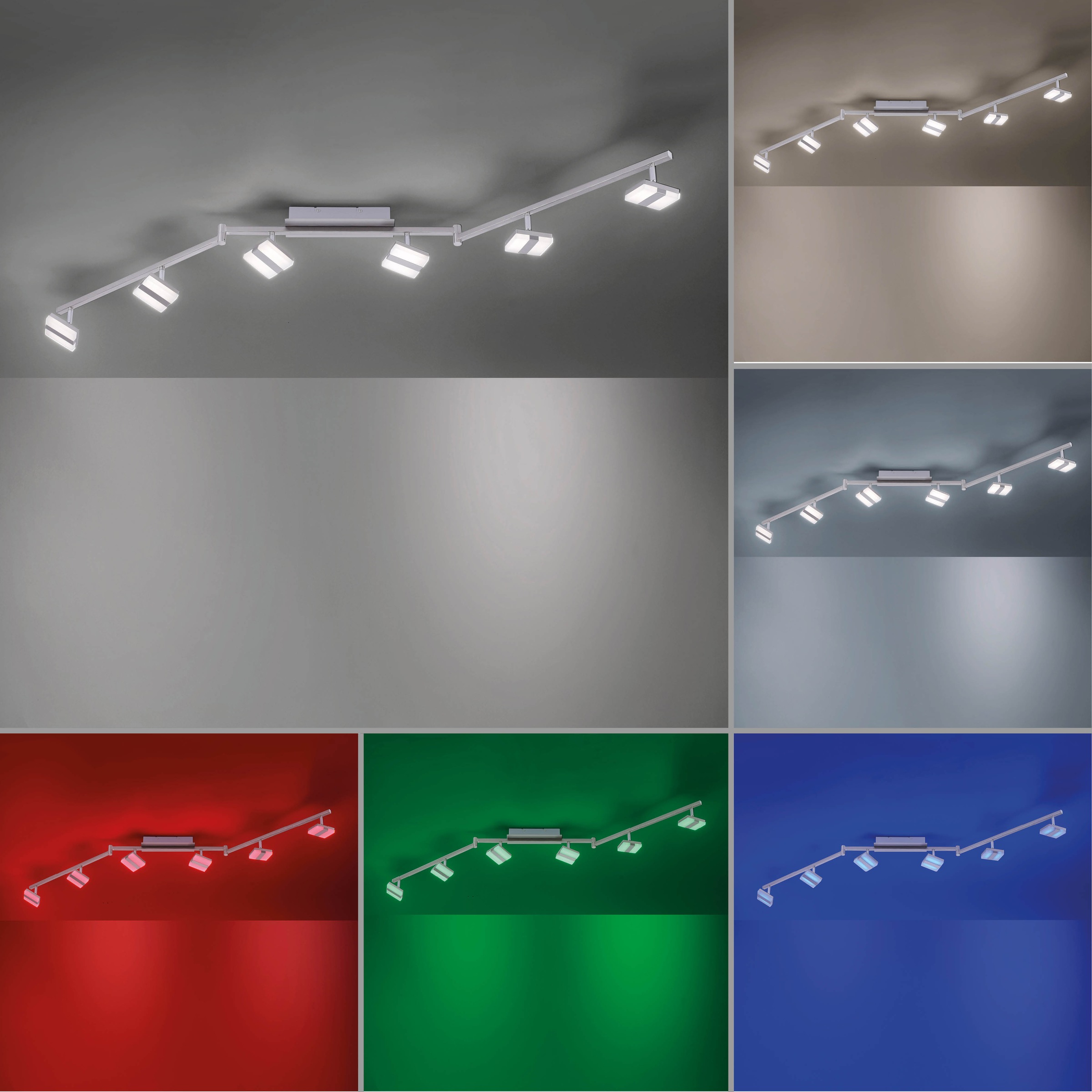 JUST LIGHT LED Deckenleuchte »Ls-SABI«, 6 flammig, Leuchtmittel LED-Board | LED fest integriert, dimmbar über Fernbedienung