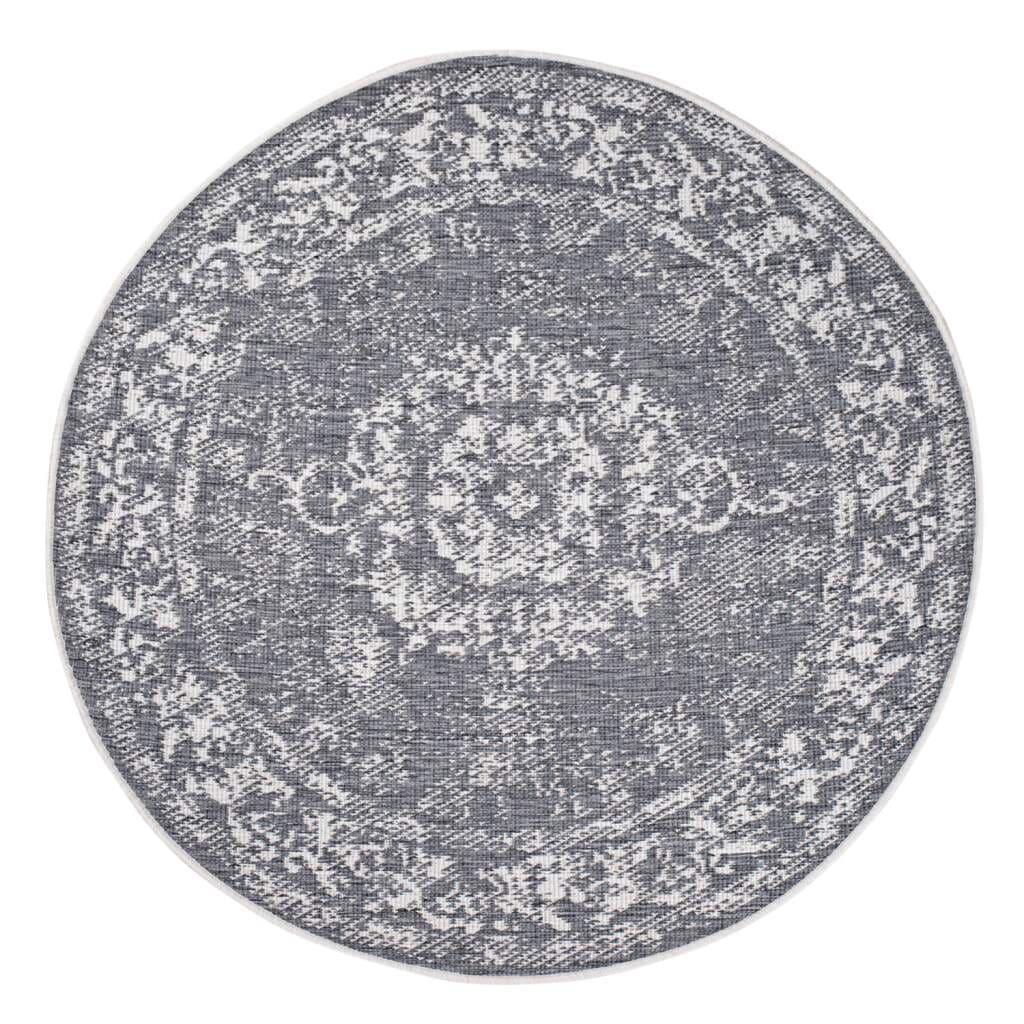 Carpet City Outdoorteppich »DUO RUG 5577«, rund, 5 mm Höhe, Wendeteppich Wetterfest In- & Outdoor, Balkon, Terrasse, Wohnzimmer