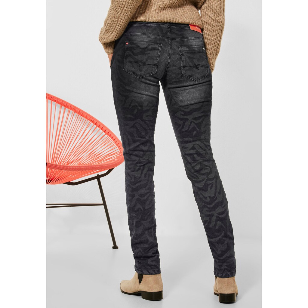 Damenmode Jeans STREET ONE Stretch-Jeans »Style Crissi«, mit Lasercut black-denim