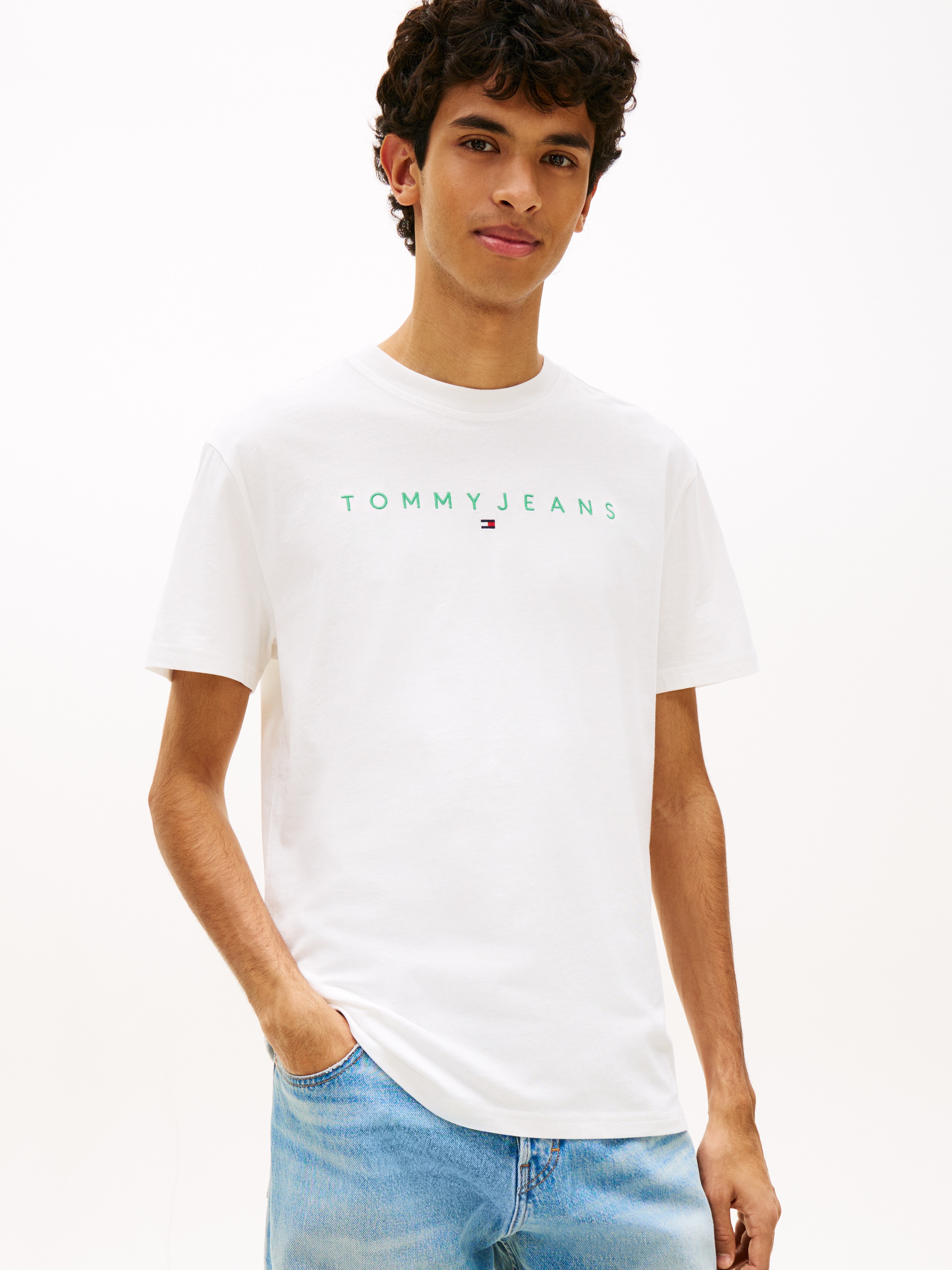 Tommy Jeans "TJM REGULAR LINEAR LOGO EXT" Rundhals, Regular Fit